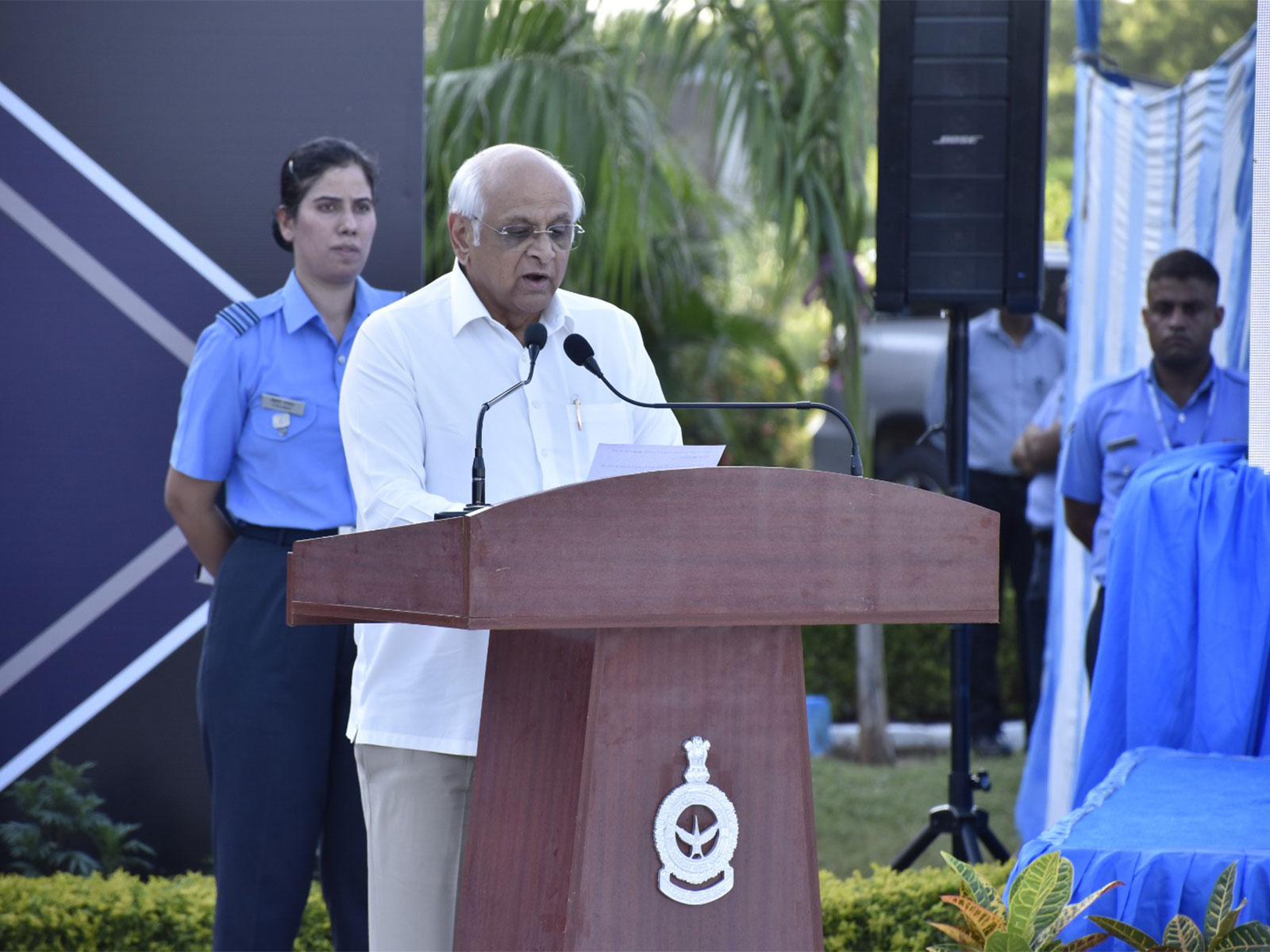 Gujarat CM Bhupendra Patel attends  IAF's 93rd anniversary (Photo/ Gujarat CMO)