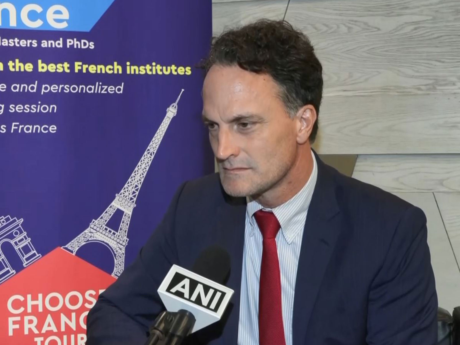 Counsellor for Education, Science and Culture at the Embassy of France in India, Gregor Trumel, during the "Choose France Tour," highlighting rising Indian student enrolments and France's goal to host 30,000 Indian students by 2030. (Photo/ANI)