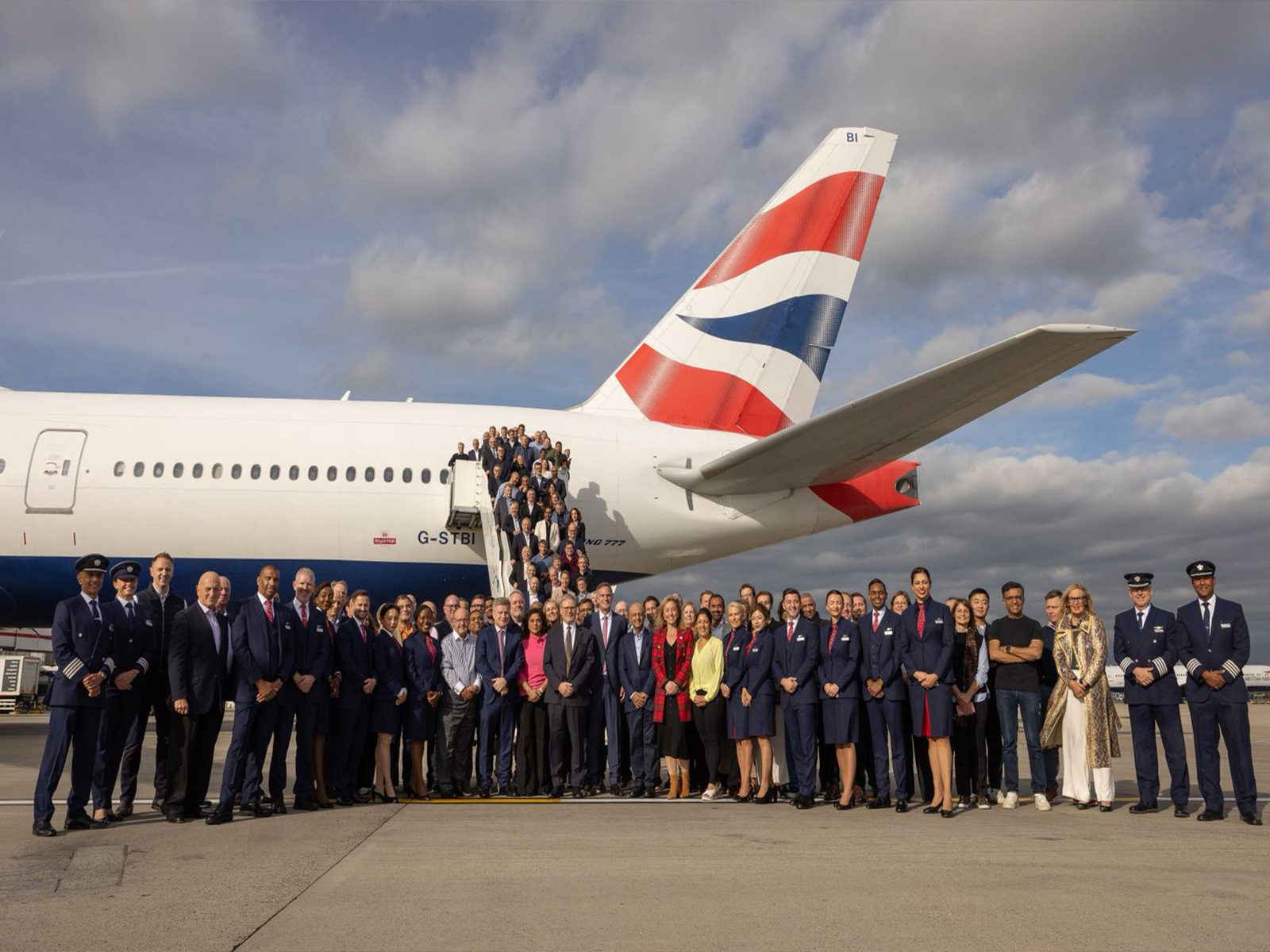 UK Prime Minister Keir Starmer with his business delegation at London's Heathrow Airport (Image Source: British Airways)