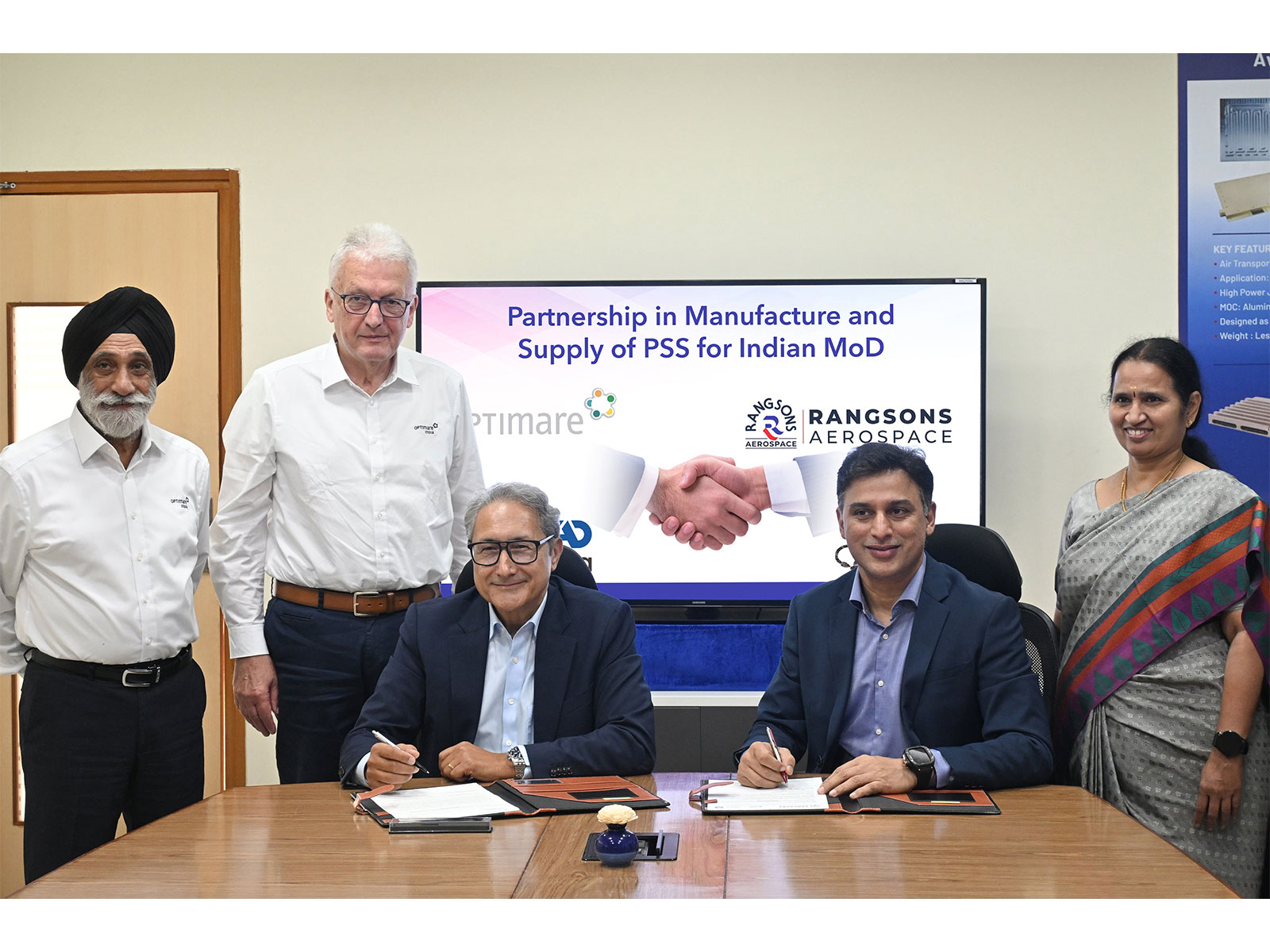From left: Brig Manjit Singh Rana, Dr Theo Hengstermann, Mr Neset Tukenmez, Mr Pavan G Ranga, and Mrs V Anuradha at the signing of the pollution monitoring partnership
