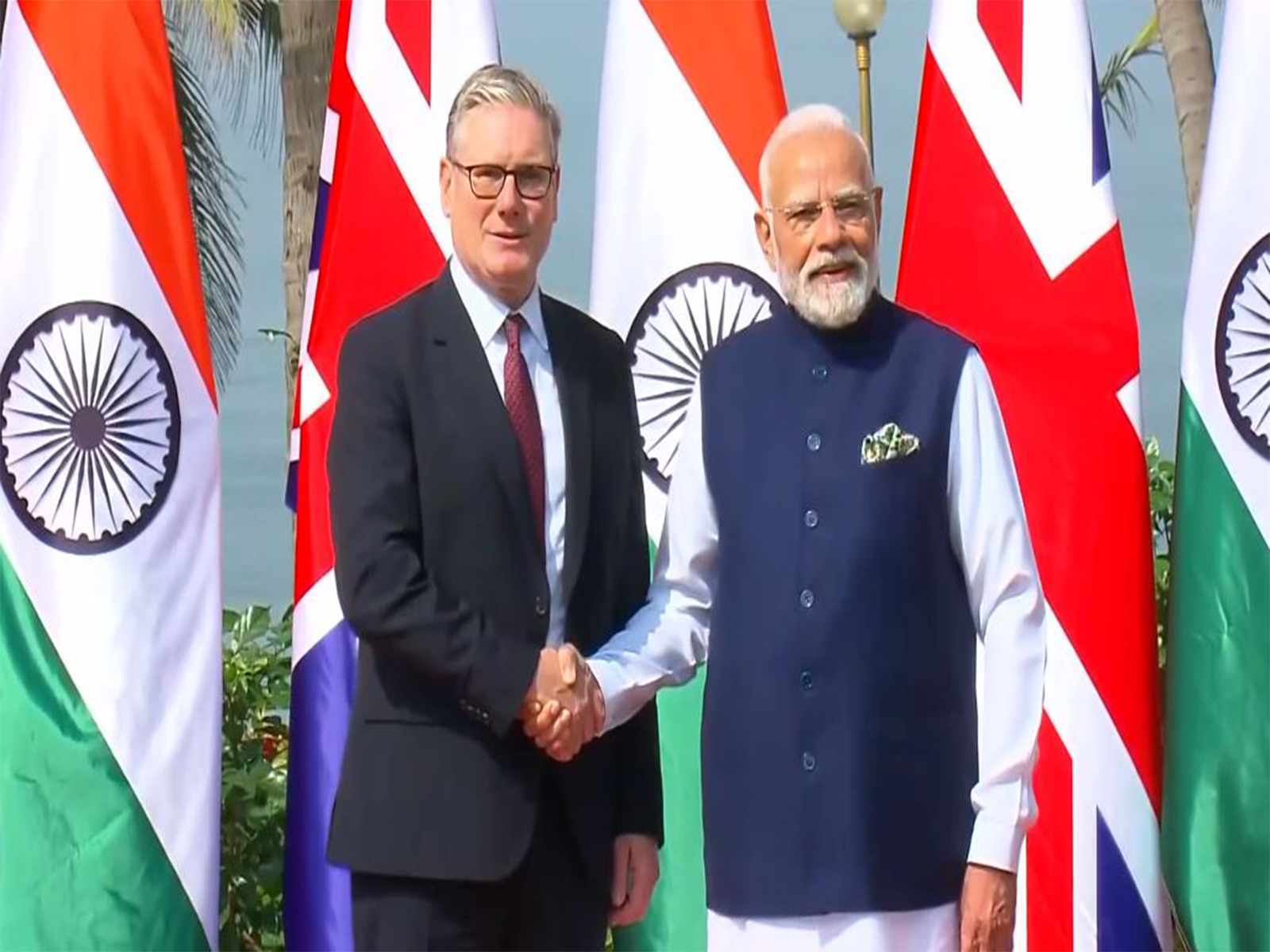 Prime Minister Narendra Modi meets UK PM Keir Starmer (Photo / DD ANI)
