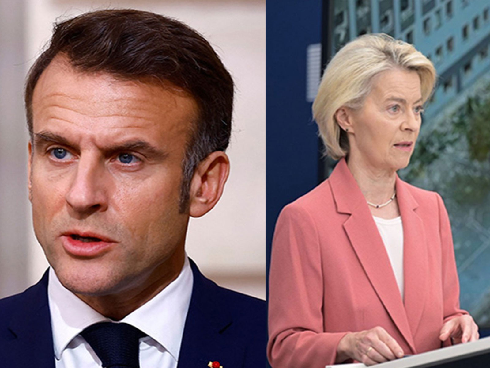 French President Emmanuel Macron (left) and European Commission President Ursula von der Leyen (File Photo/Reuters)