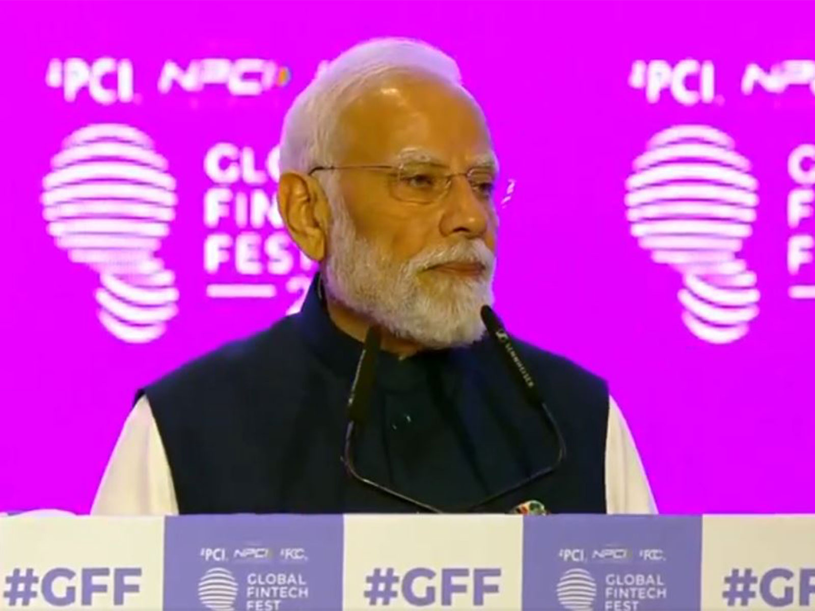 Prime Minister Narendra Modi addressing the Global Fintech Fest  (Photo: ANI)