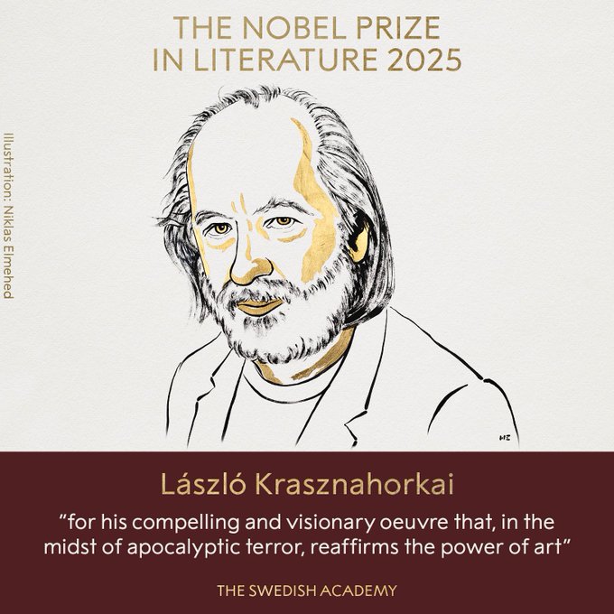 Hungarian author (Photo credit/@NobelPrize)