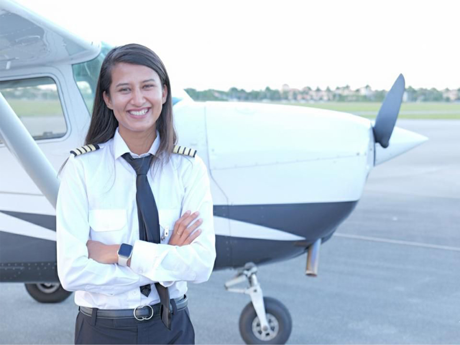 Vidhi Parmar, a young pilot from Ahmedabad, received financial assistance under Gujarat's Loan Assistance Scheme for Scheduled Caste Students, helping her pursue commercial pilot training and achieve her dream of flying. (Photo/ANI)