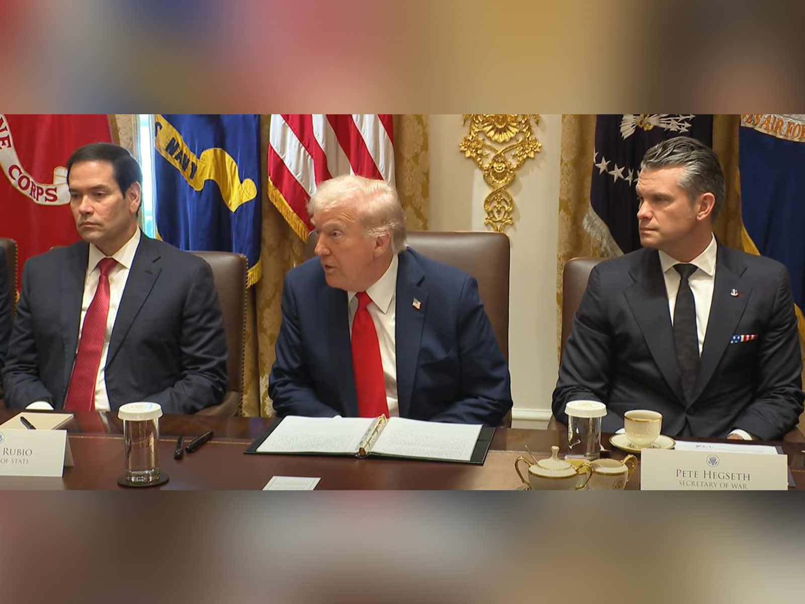 US President Donald Trump speaks during a Cabinet meeting at the White House (Photo/White House YouTube)