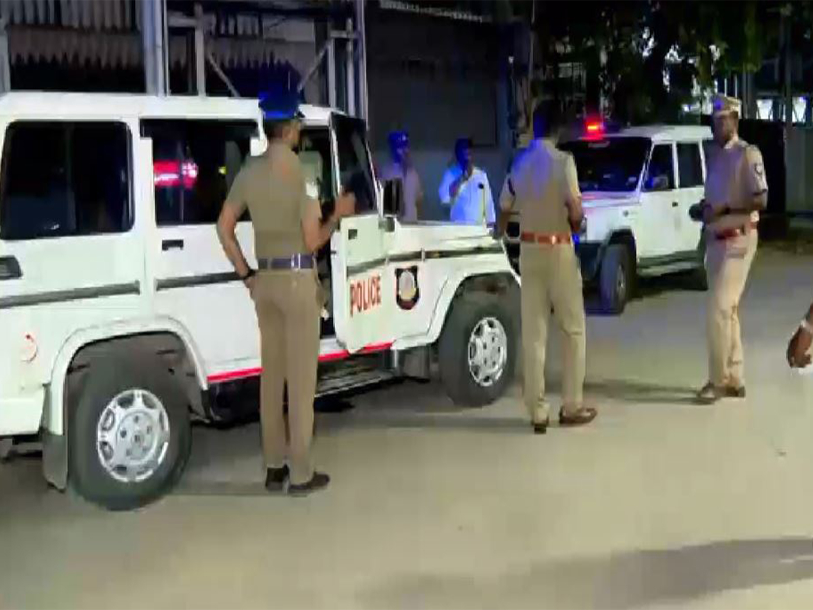Police team at Puthiya Thalaimurai office(Photo/ANI)
