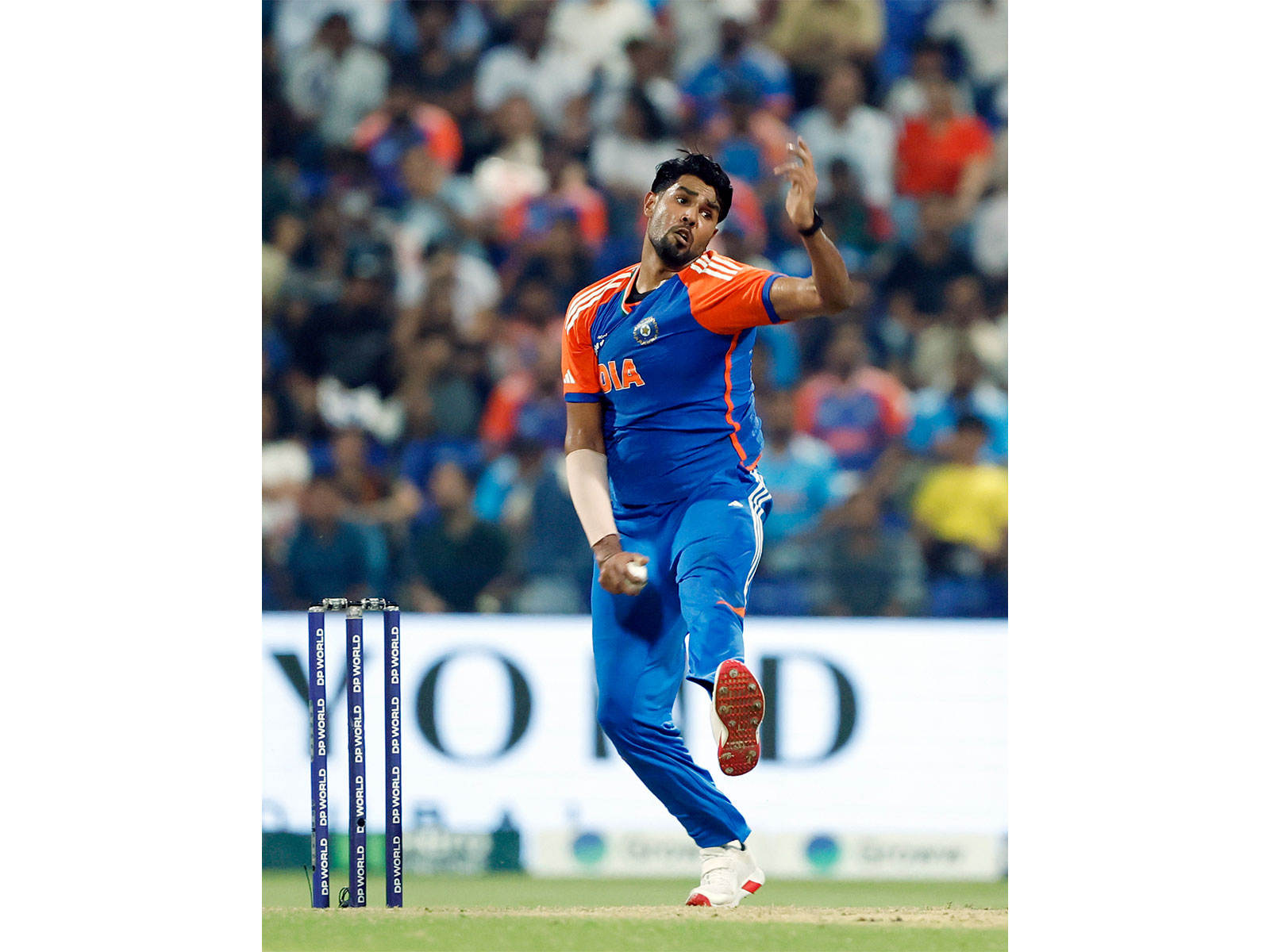 Harshit Rana in action (Photo/ANI)
