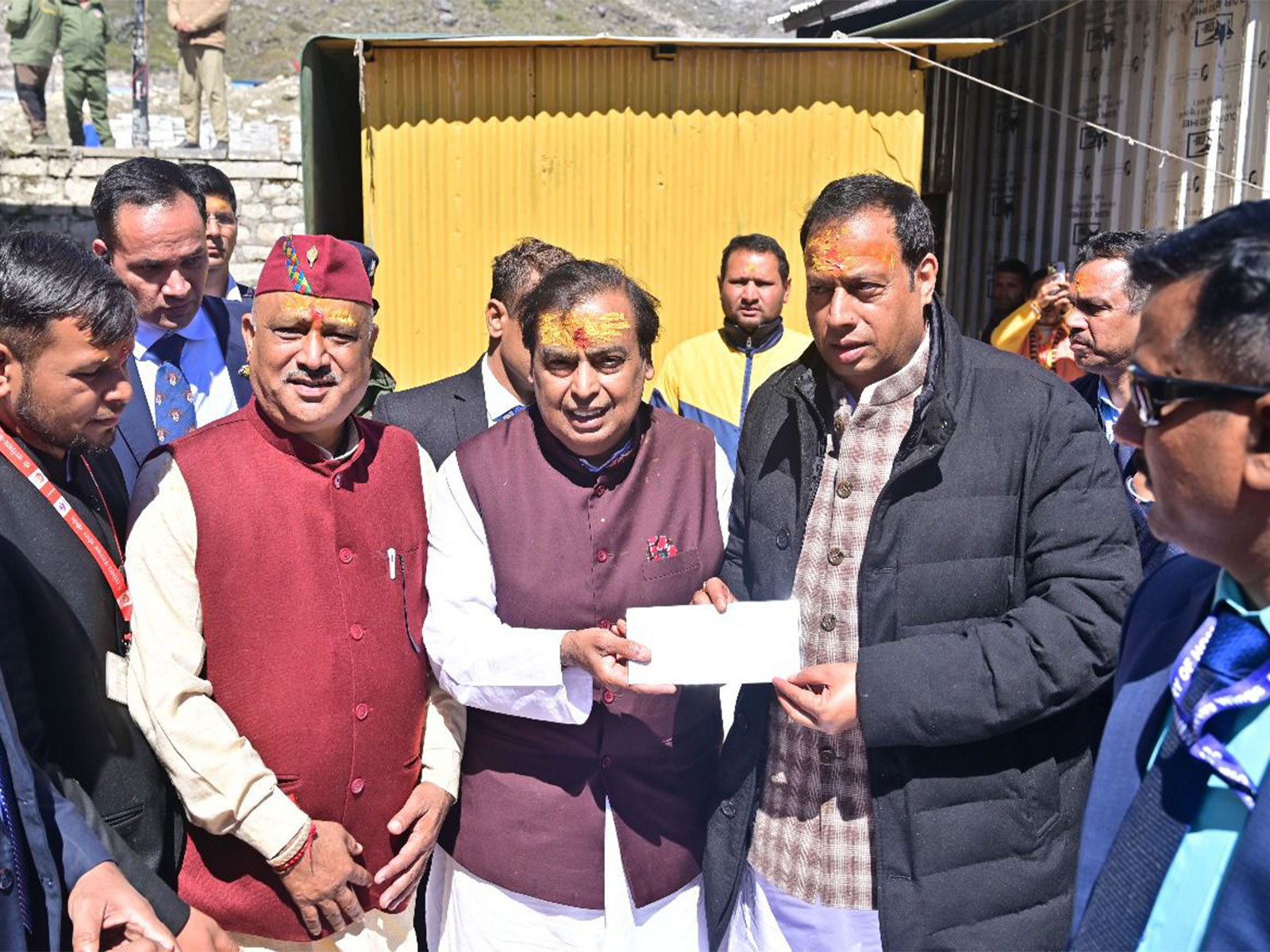 Reliance Industries Chairman Mukesh Ambani donates Rs 10 crore to Badrinath and Kedarnath temples. (Photo/ANI)