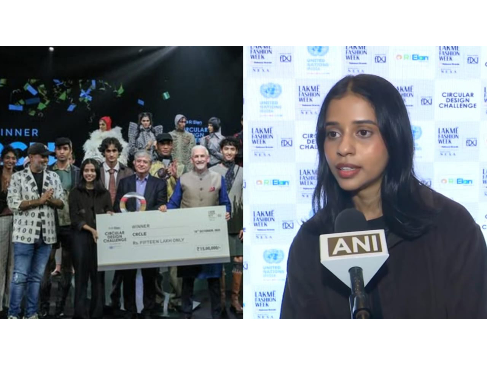Lakme Fashion Week (L) (Photo/instagram/@circulardesignchallenge)  Varshne B, Founder of Crcle, (R) (Photo/ANI)
