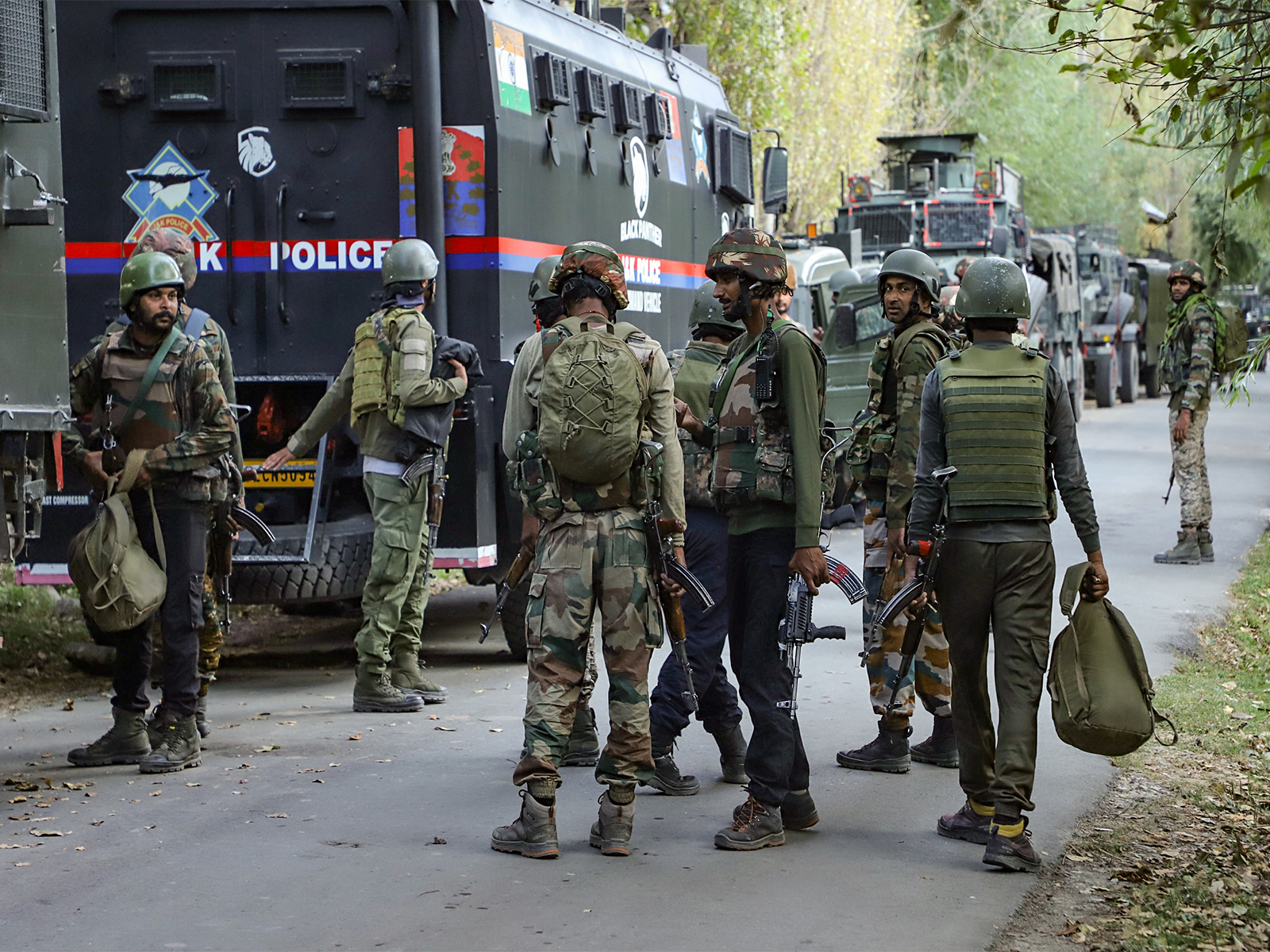 Security personnel deployed for terrorist search operation in Kokernag's forest areas (Photo/ANI)