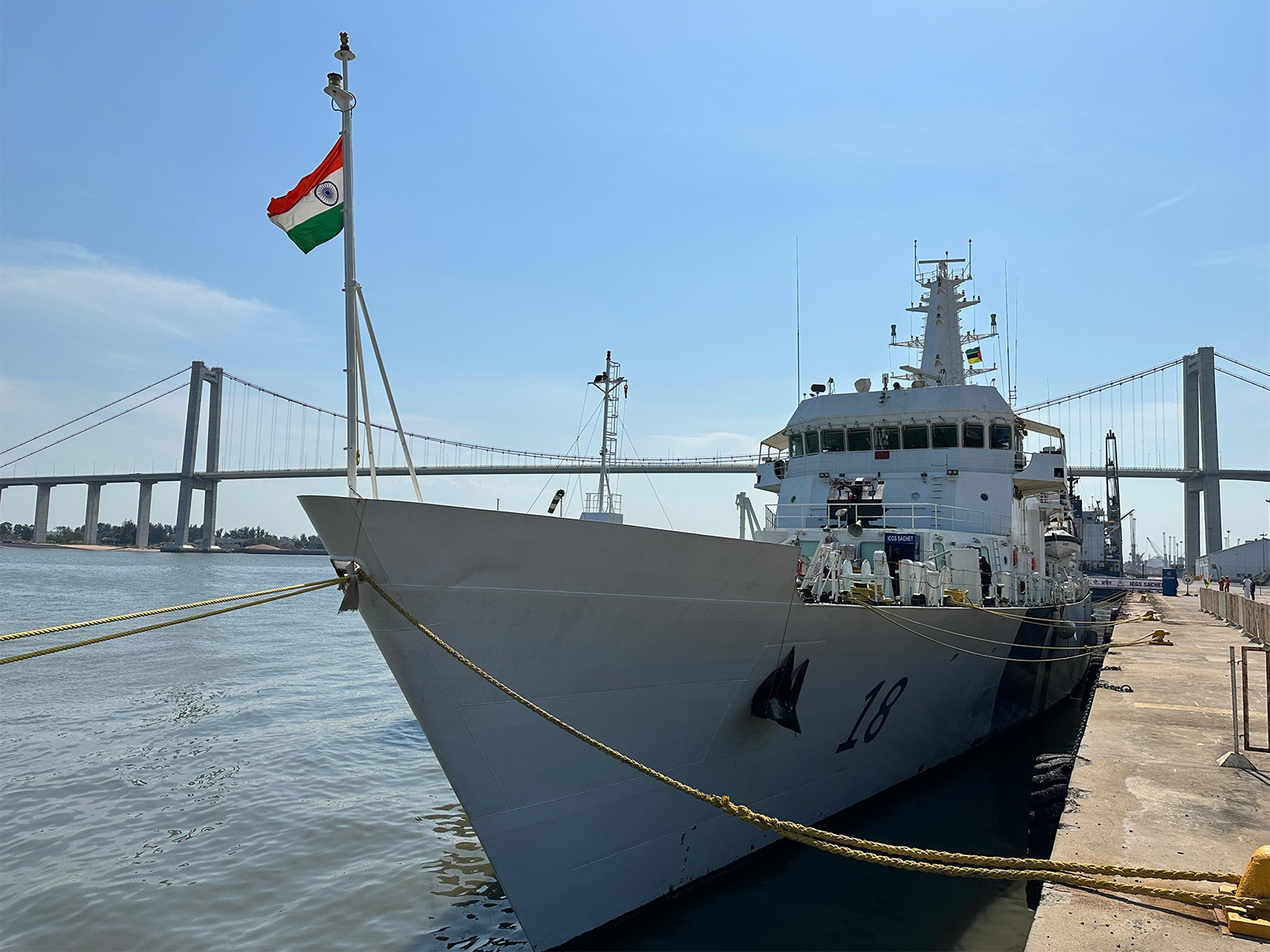 Indian Coast Guard Ship makes port call at Maputo (Photo/@IndiaCoastGuard)