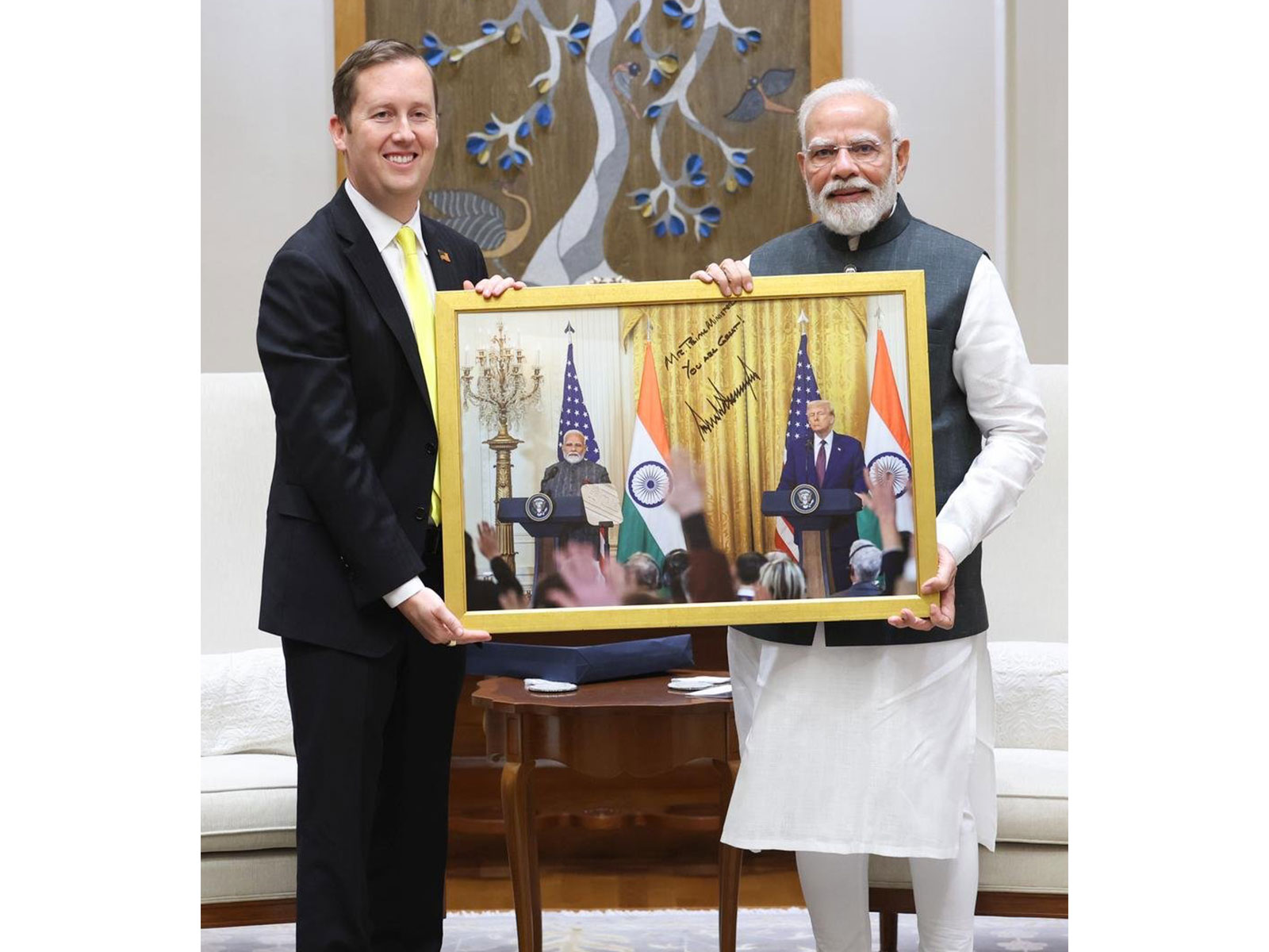 US Ambassador-designate to India Sergio Gor with Prime Minister Narendra Modi. (Image: X@narendramodi)