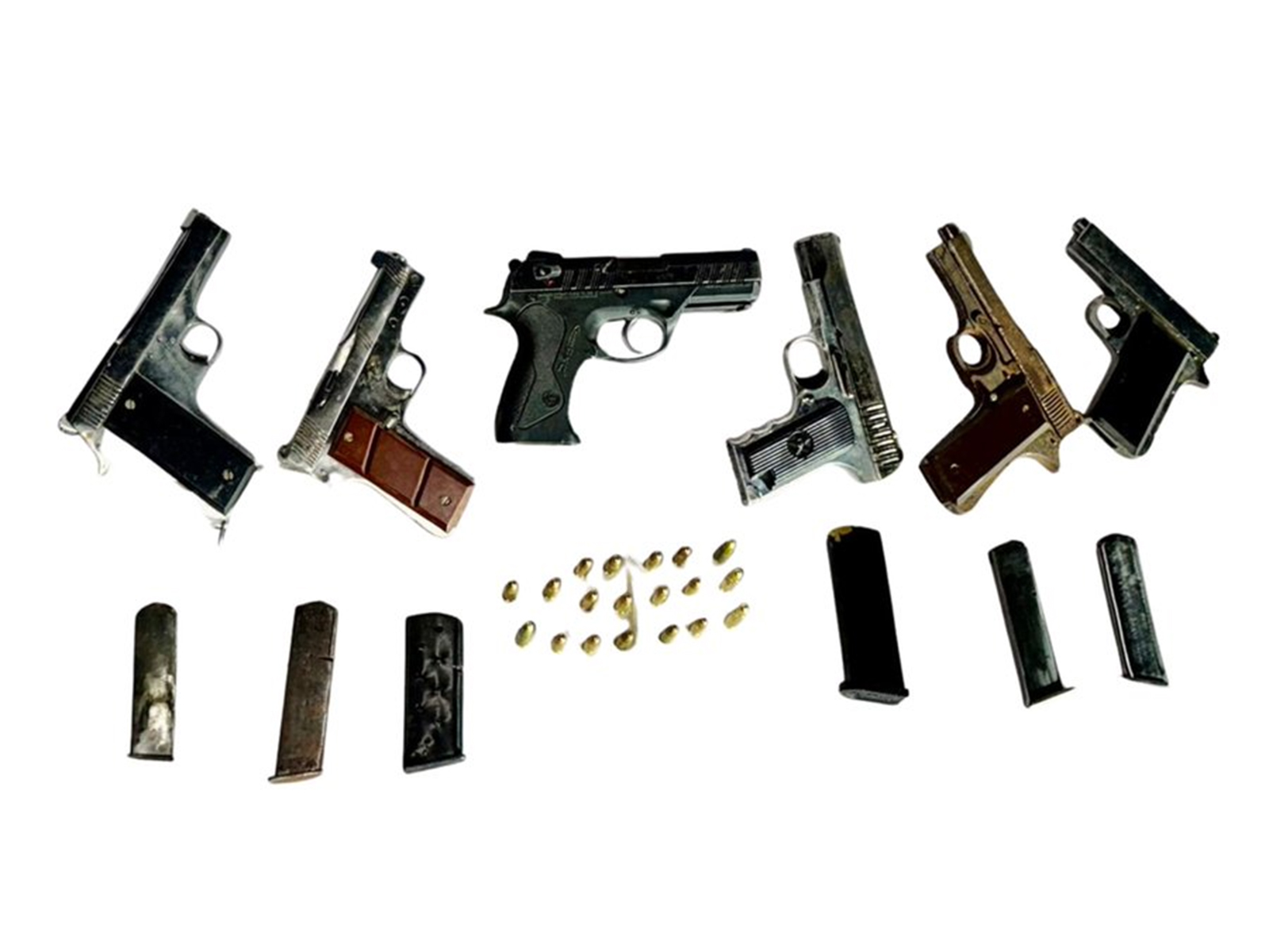 Punjab Police recover six pistols and 19 live cartridges from Bambiha Gang associates (Photo/ X @DGPPunjabPolice) 