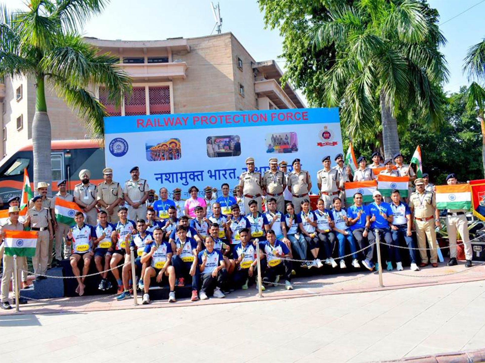 Railway Protection Force in the Vedanta Half Marathon 2025. (Photo/ANI)