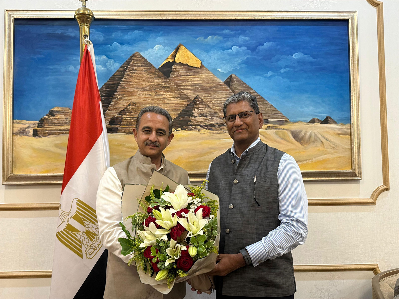 Union Minister Kirti Vardhan Singh arrives in Cairo as Prime Minister Narendra Modi's special representative to attend the Gaza Peace Summit at Sharm el-Sheikh. (Image: X/@KVSinghMPGonda)