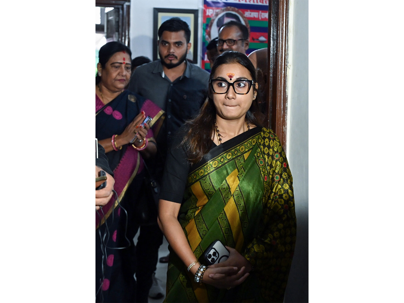 Shambhavi Choudhary arrives to attend a meeting ahead of Bihar Legislative Assembly election. (Photo/ANI)