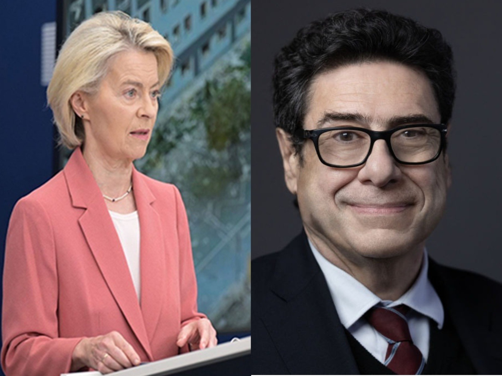 European Commission President Ursula von der Leyen (left) congratulates economist Philippe Aghion (right) on receiving the Nobel Prize in Economics, calling it "a proud moment for Europe." (Image: X/@vonderleyen)