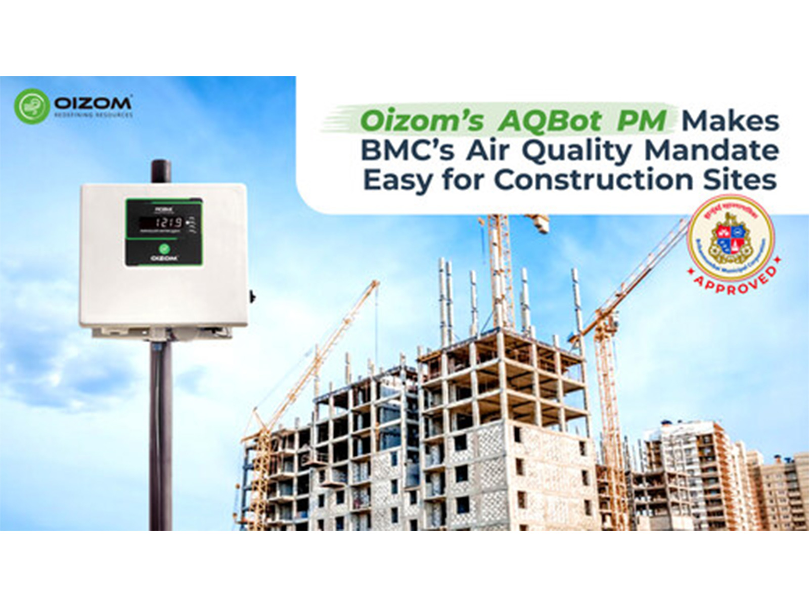 Real-time monitoring. Automated compliance. BMC-approved AQBot PM by Oizom