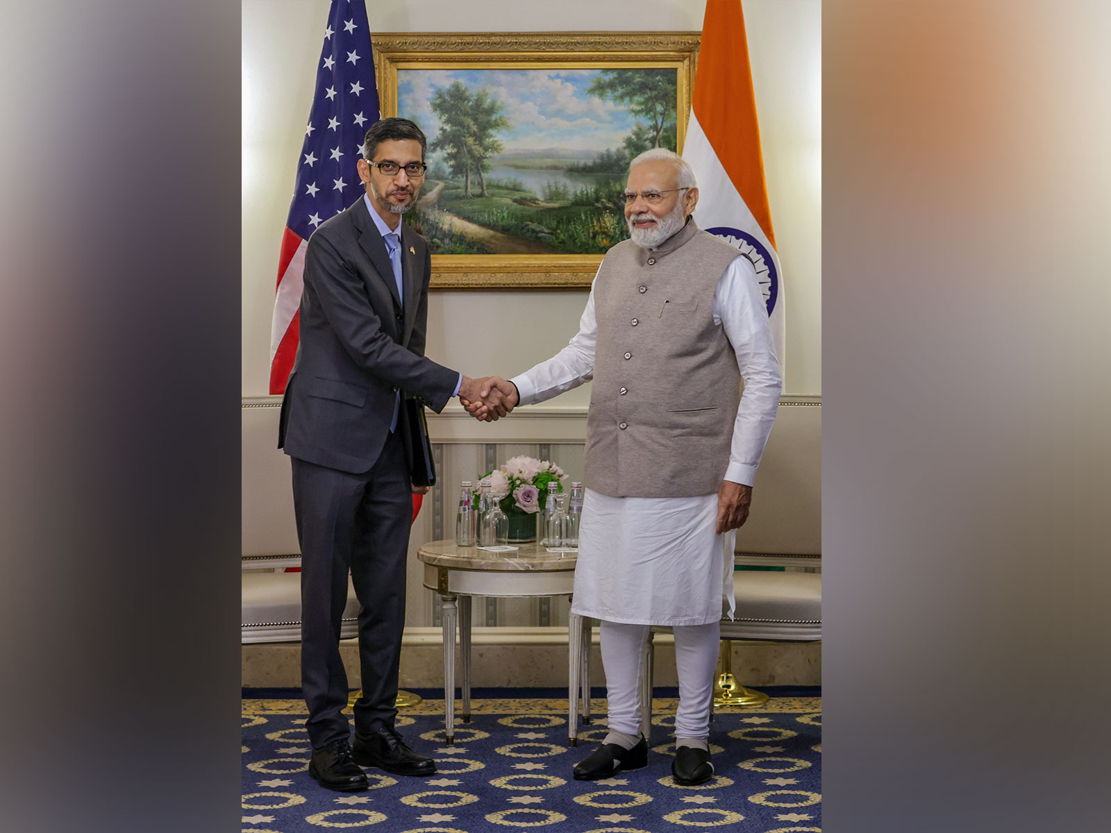 Google CEO Sundar Pichai with PM Modi (File Photo/ANI) 