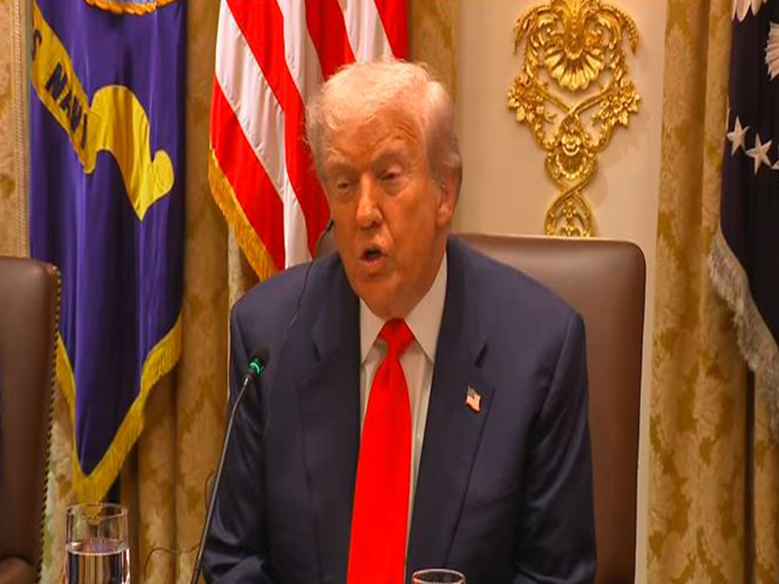 US President Donald Trump speaks during a Cabinet Room meeting at the White House. (Image Source: The White House/YouTube)