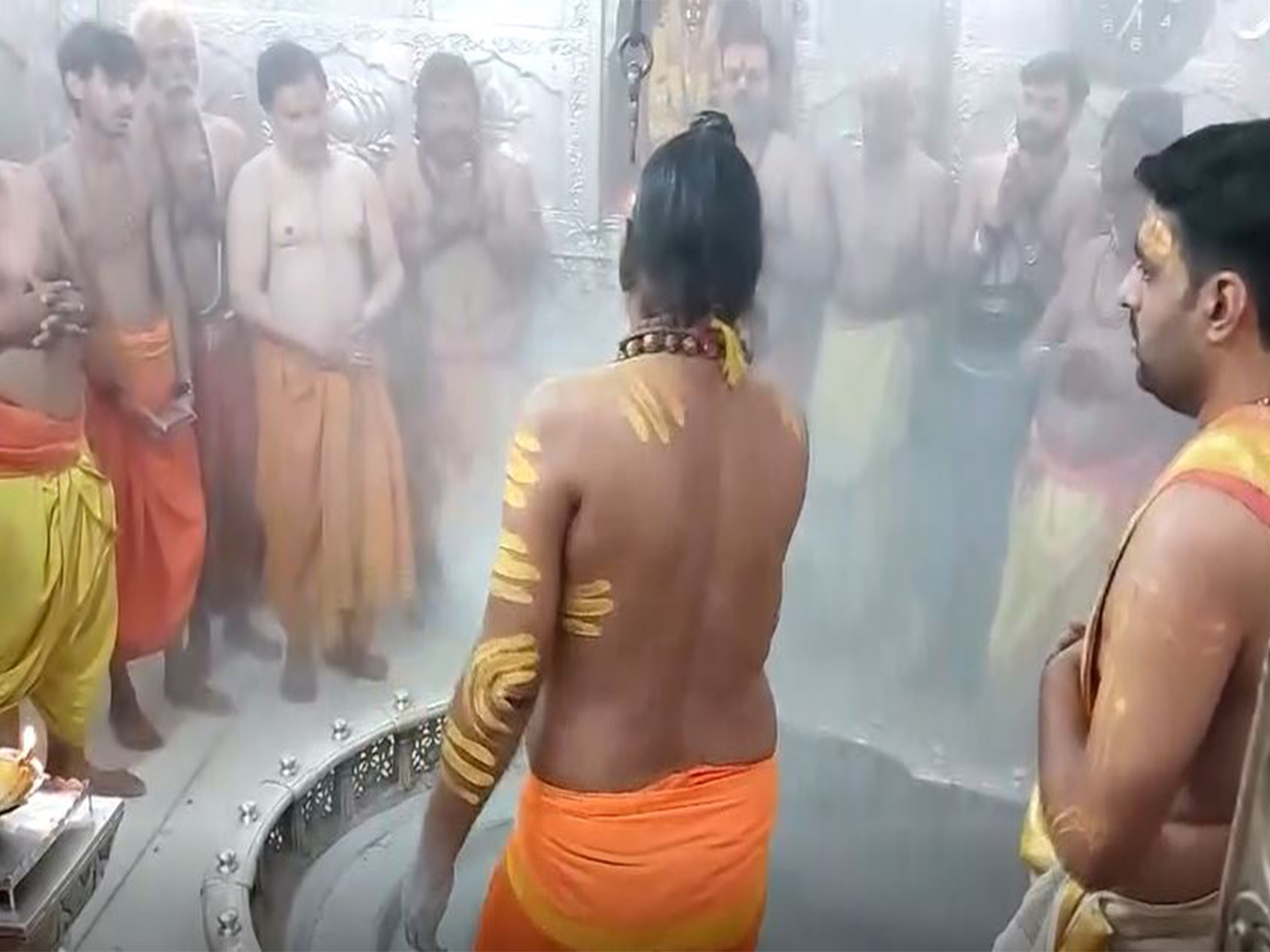 Bhasma Aarti  performed at the Mahakaleshwar Jyotirlinga Temple in Ujjain. (Photo/ANI)