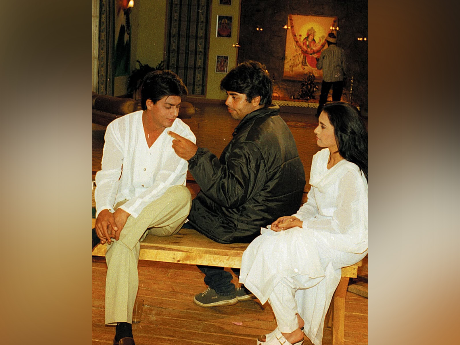SRK, Rani and Karan Johar from the sets of KKHH (Photo/instagram/@karanjohar)