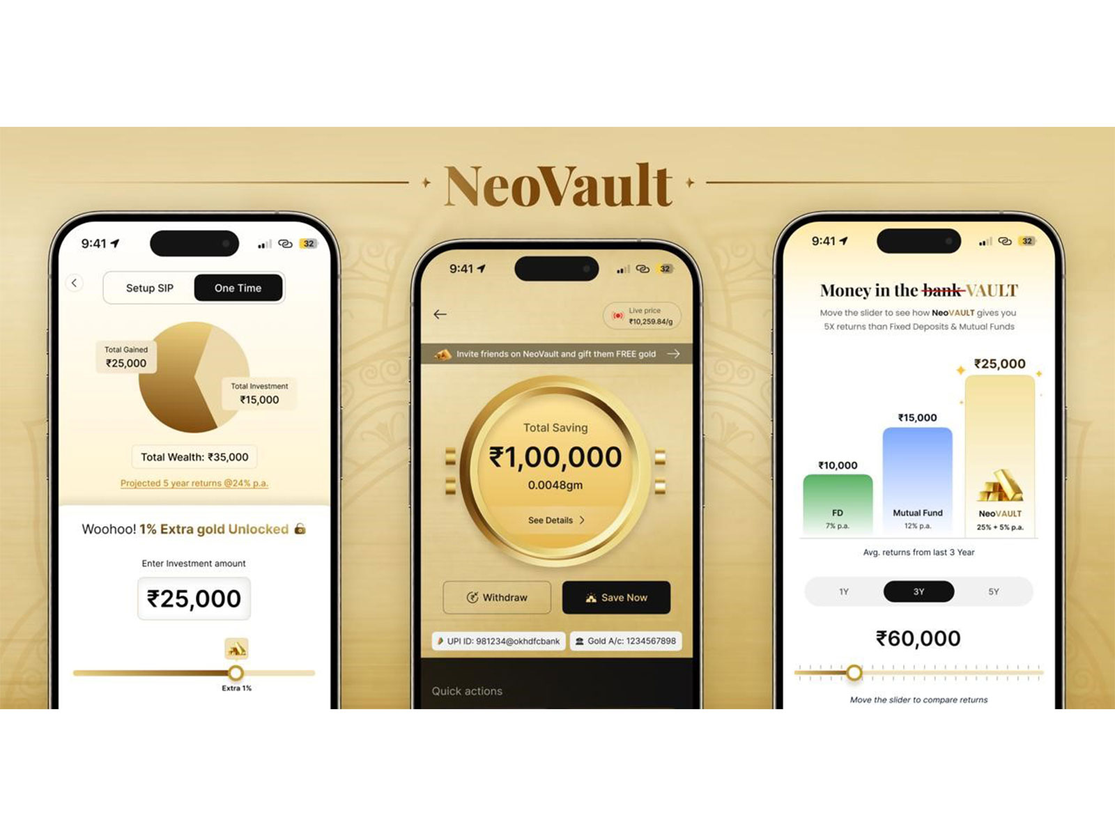 NeoFinity introduces NeoVault -- India's first gold account offering 5% higher returns on digital gold investments
