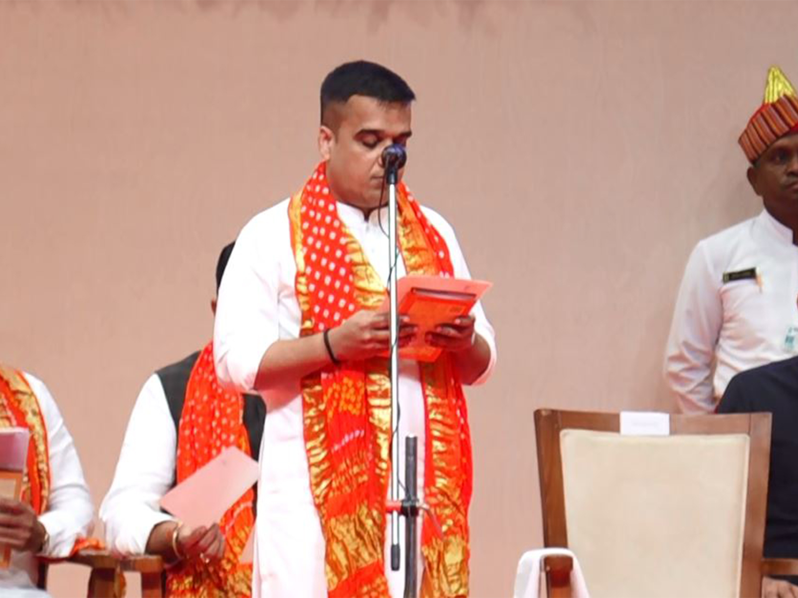 BJP MLA Harsh Sanghavi takes oath as Gujarat Deputy CM (Photo/ANI)