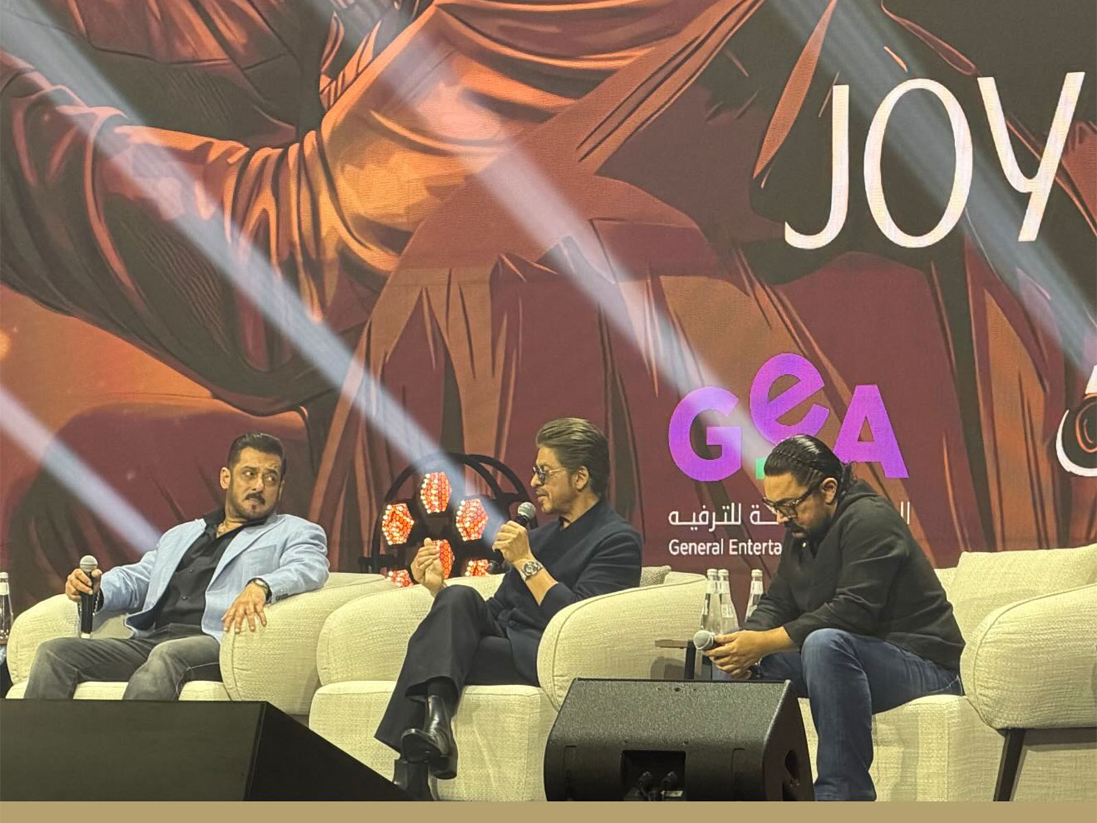 Salman Khan, Aamir Khan, Shah Rukh Khan at  Joy Forum 2025 (Image source: Instagram/@poojadadlani02)
