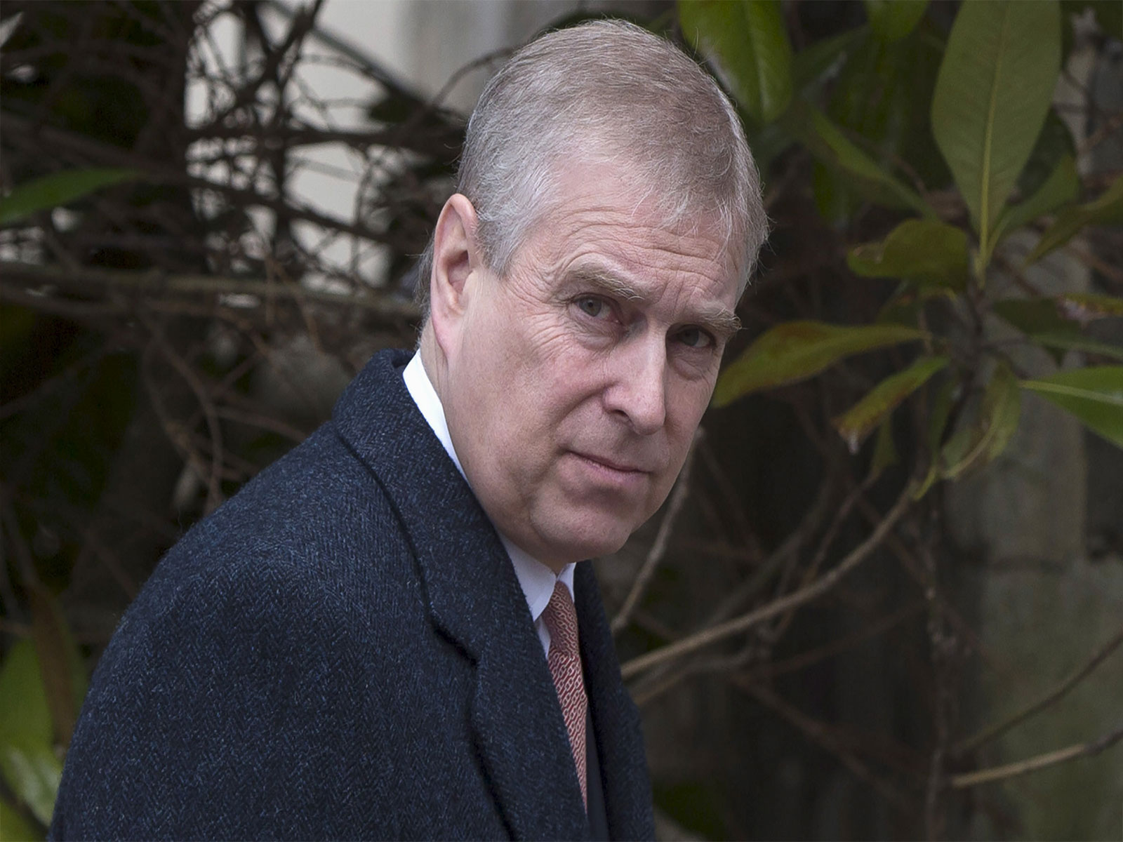 Britain's Prince Andrew leaves after attending the Easter Sunday service at St Georges Chapel at Windsor Castle in southern England Sunday (File Photo/Reuters)