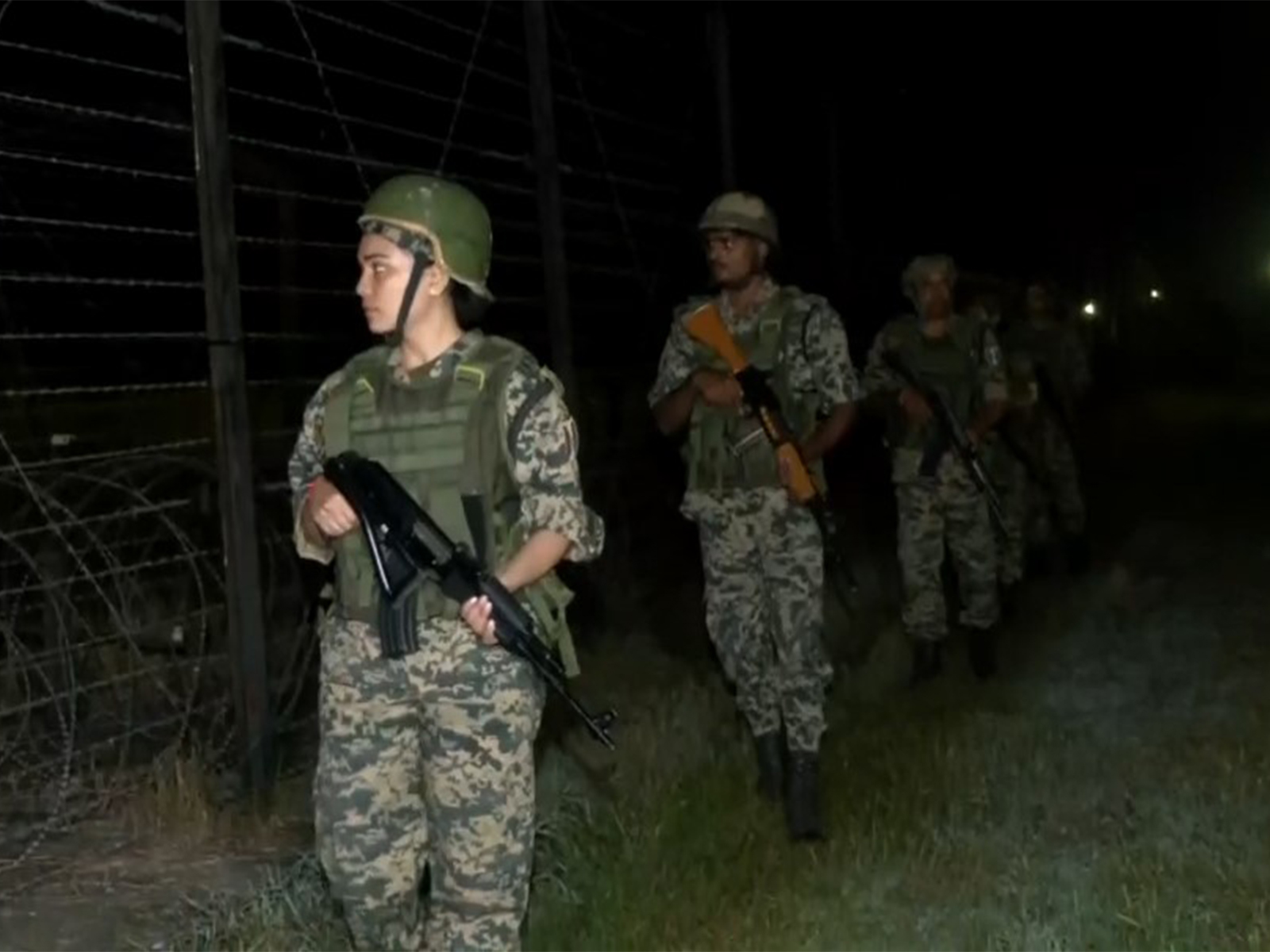BSF on high alert at International Border in Jammu and Kashmir ahead of Deepawali. (Photo/ANI)