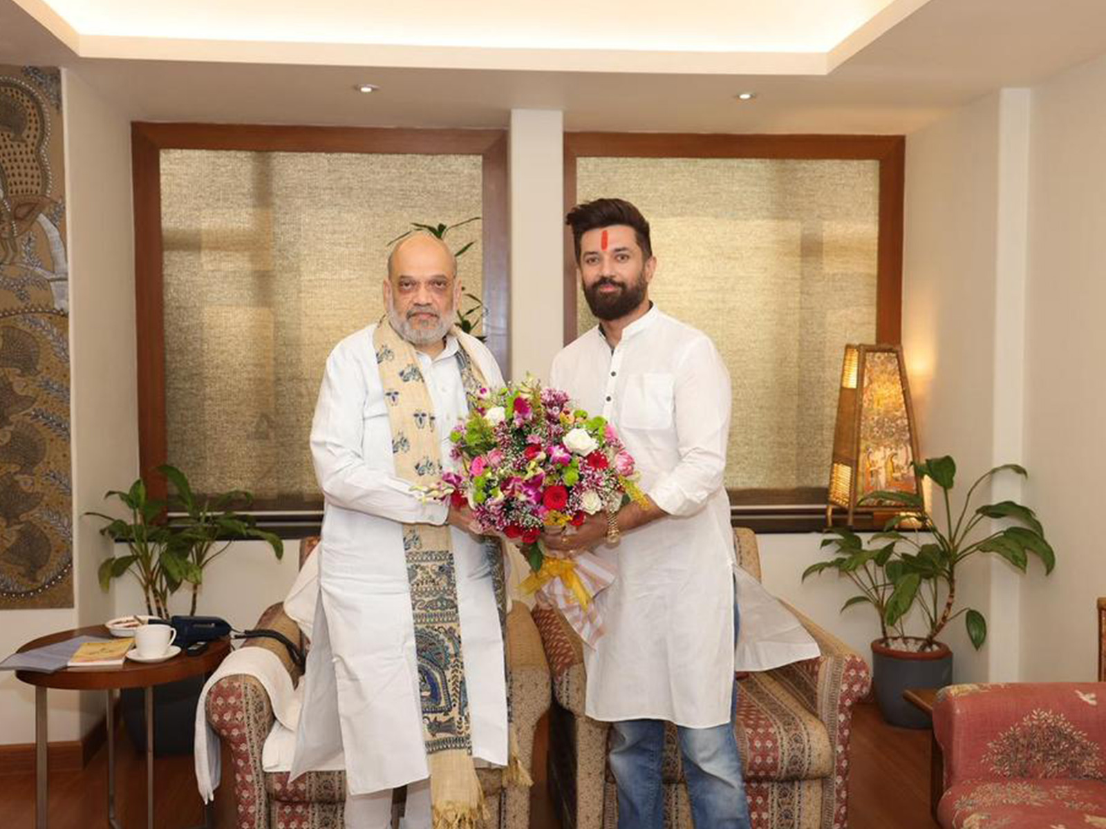 Chirag Paswan meets Amit Shah over Bihar polls (Photo/@iChiragPaswan)