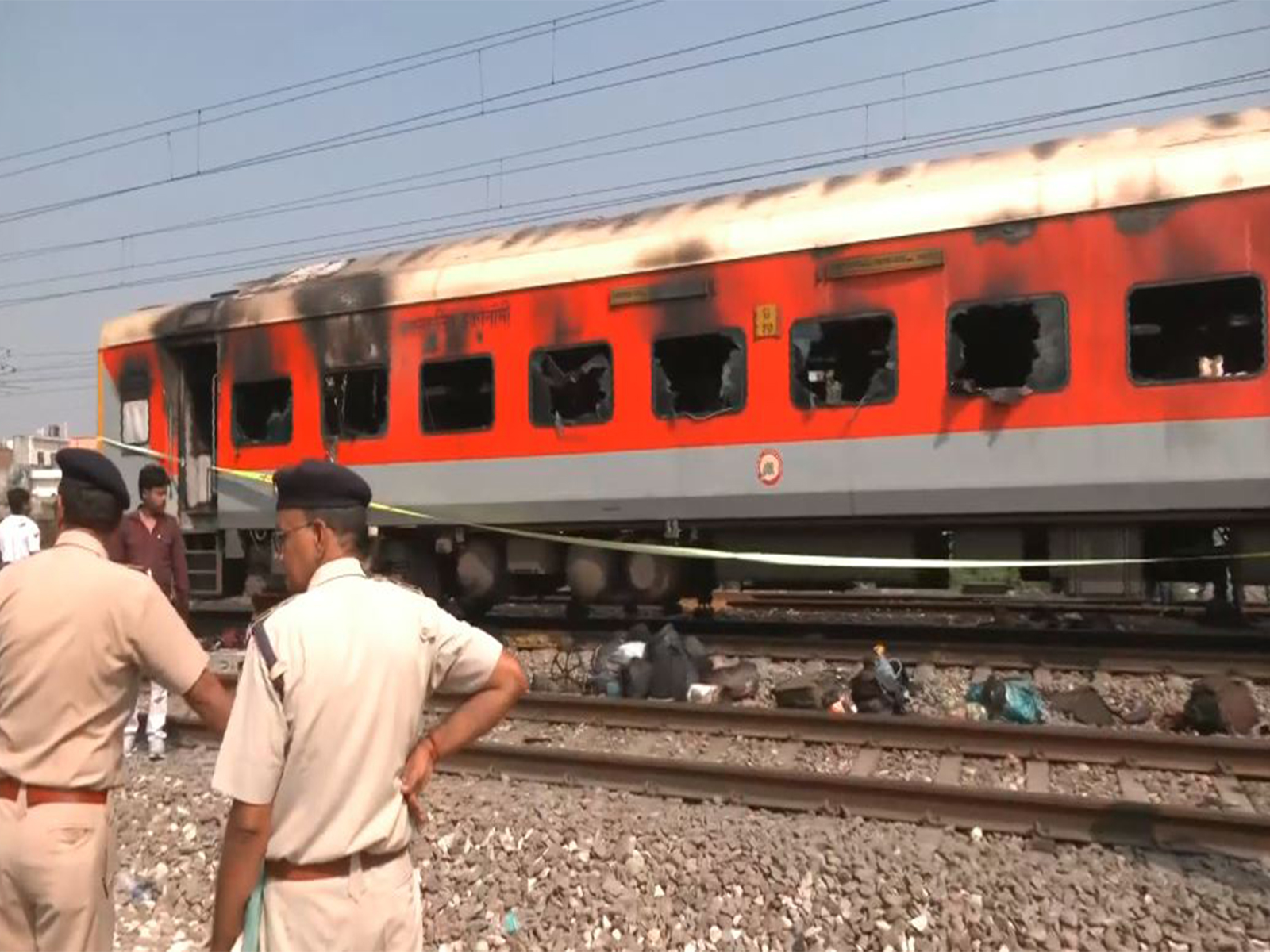 A fire broke out in a coach of the Amritsar-Saharsa express in Punjab on Saturday morning (Photo/ANI)