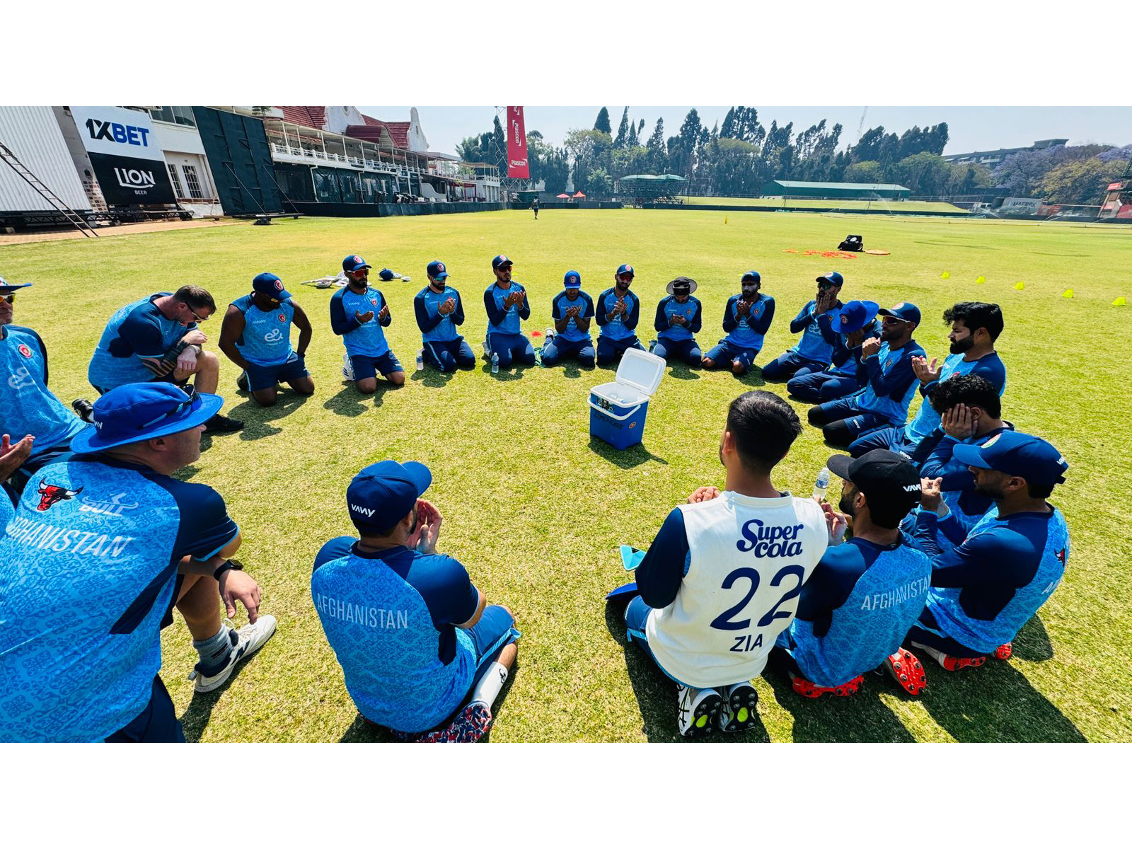 Afghanistan players paying tribute to the victims of the terror attack (Photo: @ACBofficials/X)