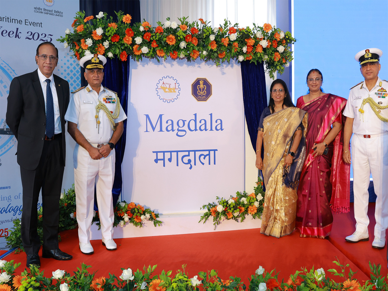 Launch of sixth ASW SWC by 528 (Magdala) at CSL, Kochi. (Photo/PIB)