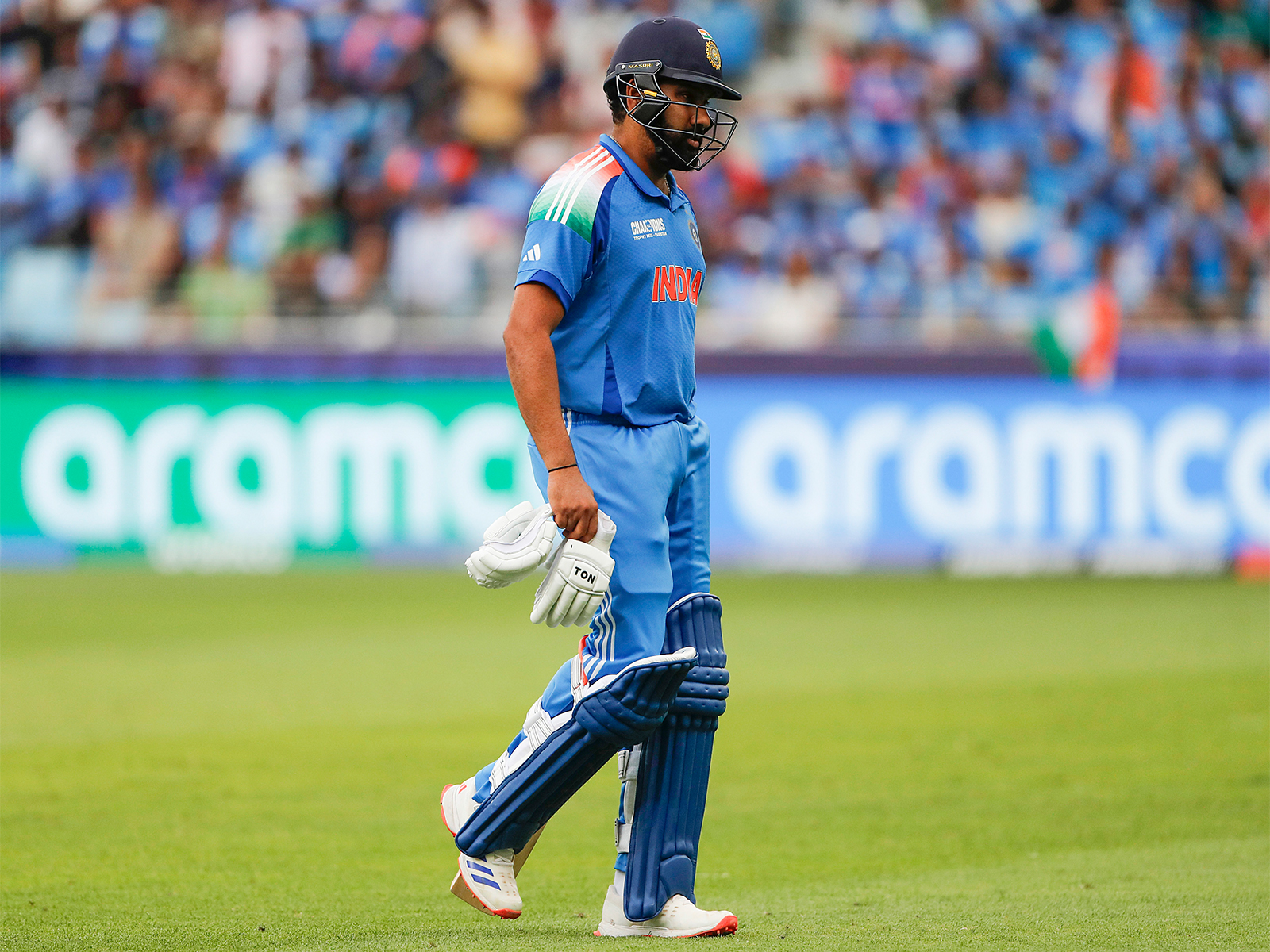 Rohit Sharma walks back to the pavilion. (ANI)