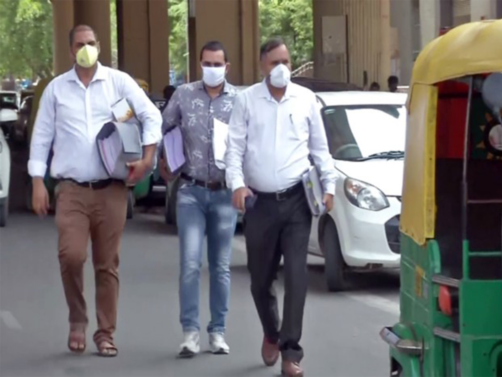 Visuals from outside Karkadooma Court in New Delhi (Photo/ANI)