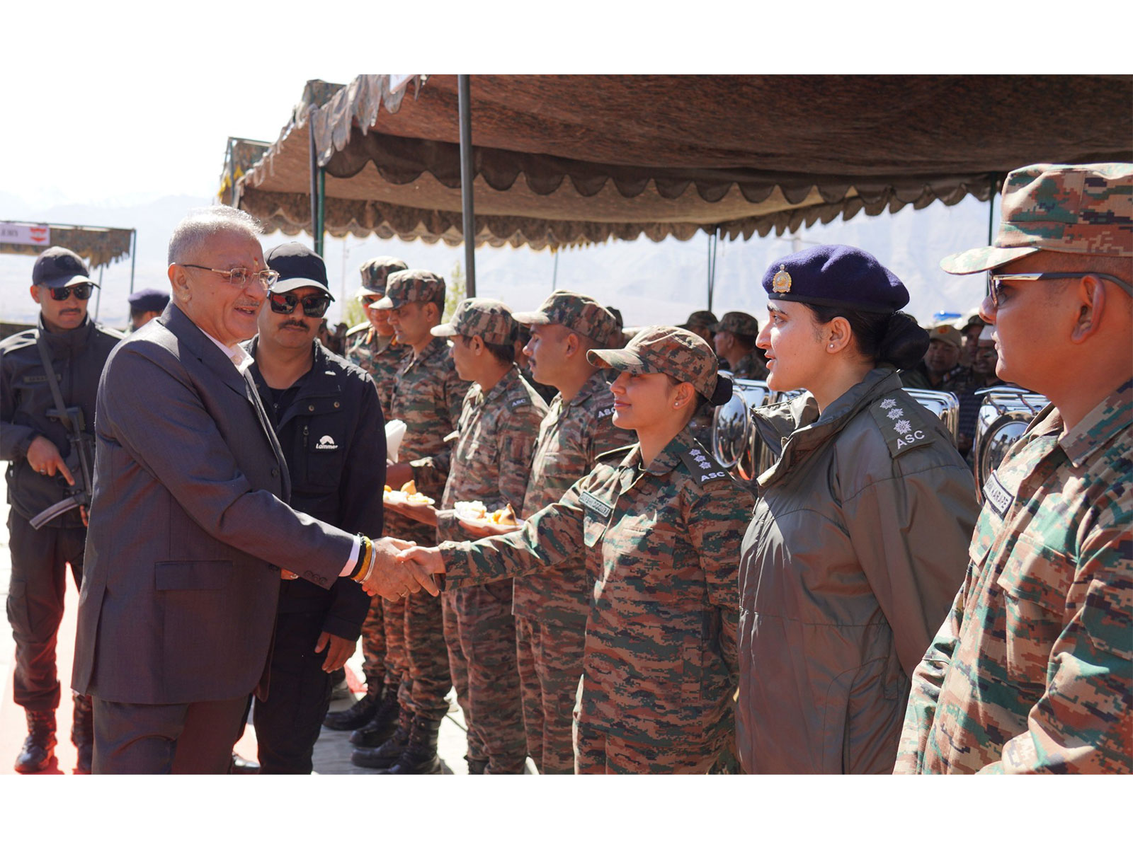 Ladakh Lt Governor Kavinder Gupta celebrated Diwali with Army jawans at Rinchen Auditorium, Leh. (Photo/@lg_ladakh)