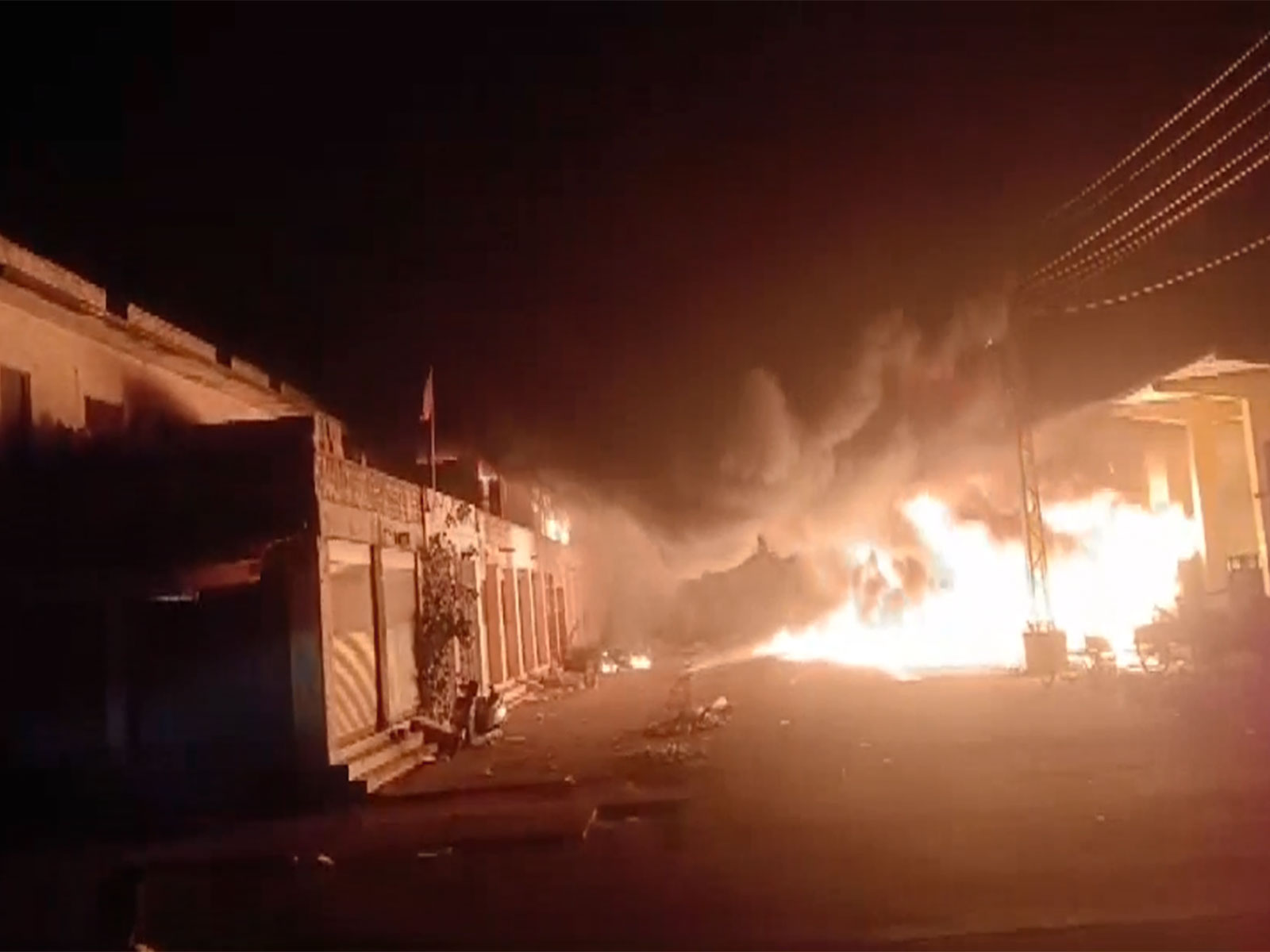 A visual from Jodhpur's Bhadasiya fruit market's fire incident ( File Photo/ANI)