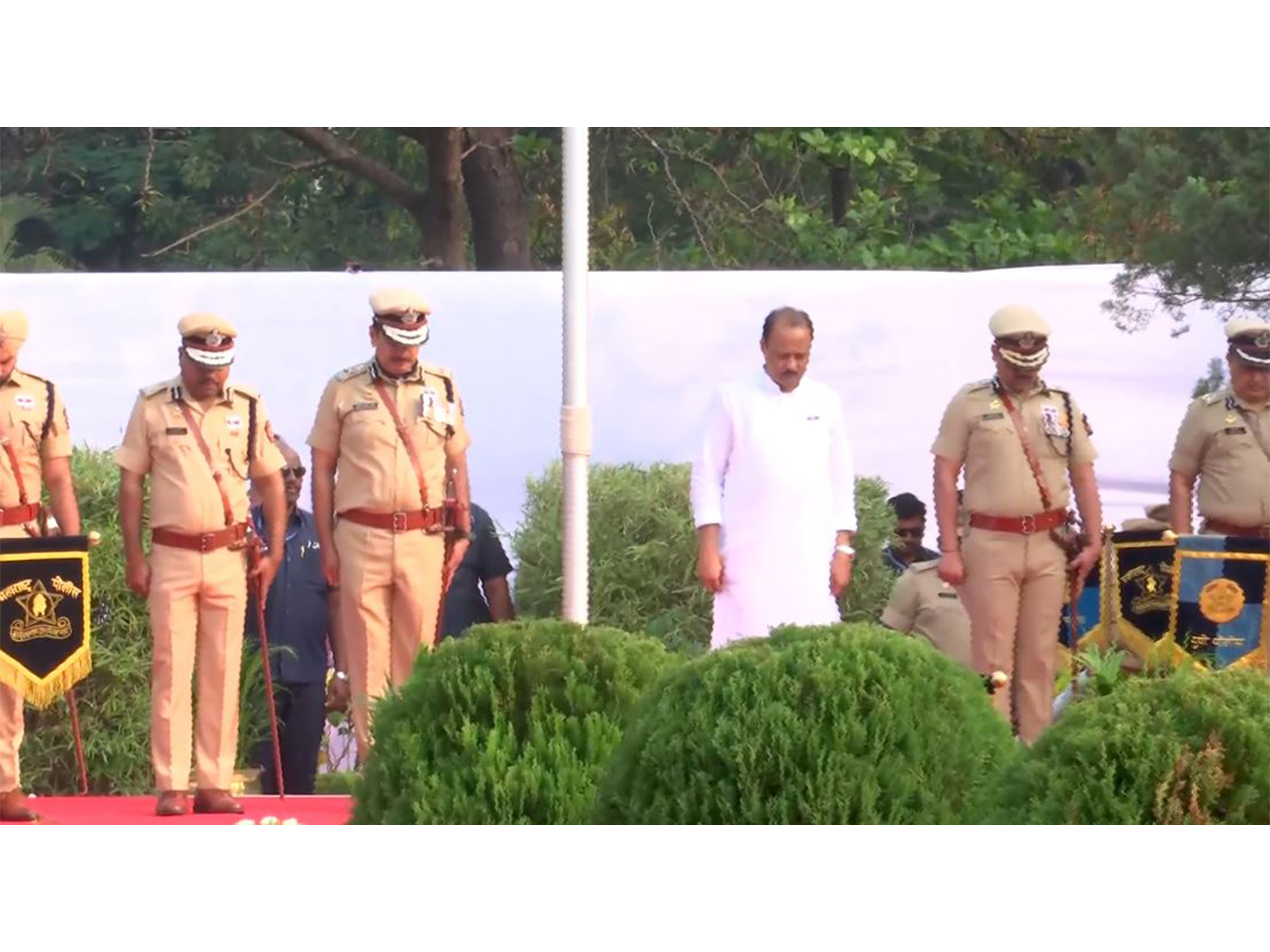 Maharashtra Deputy Chief Minister Ajit Pawar pays tribute on Police Commemoration Day (Photo/ANI)