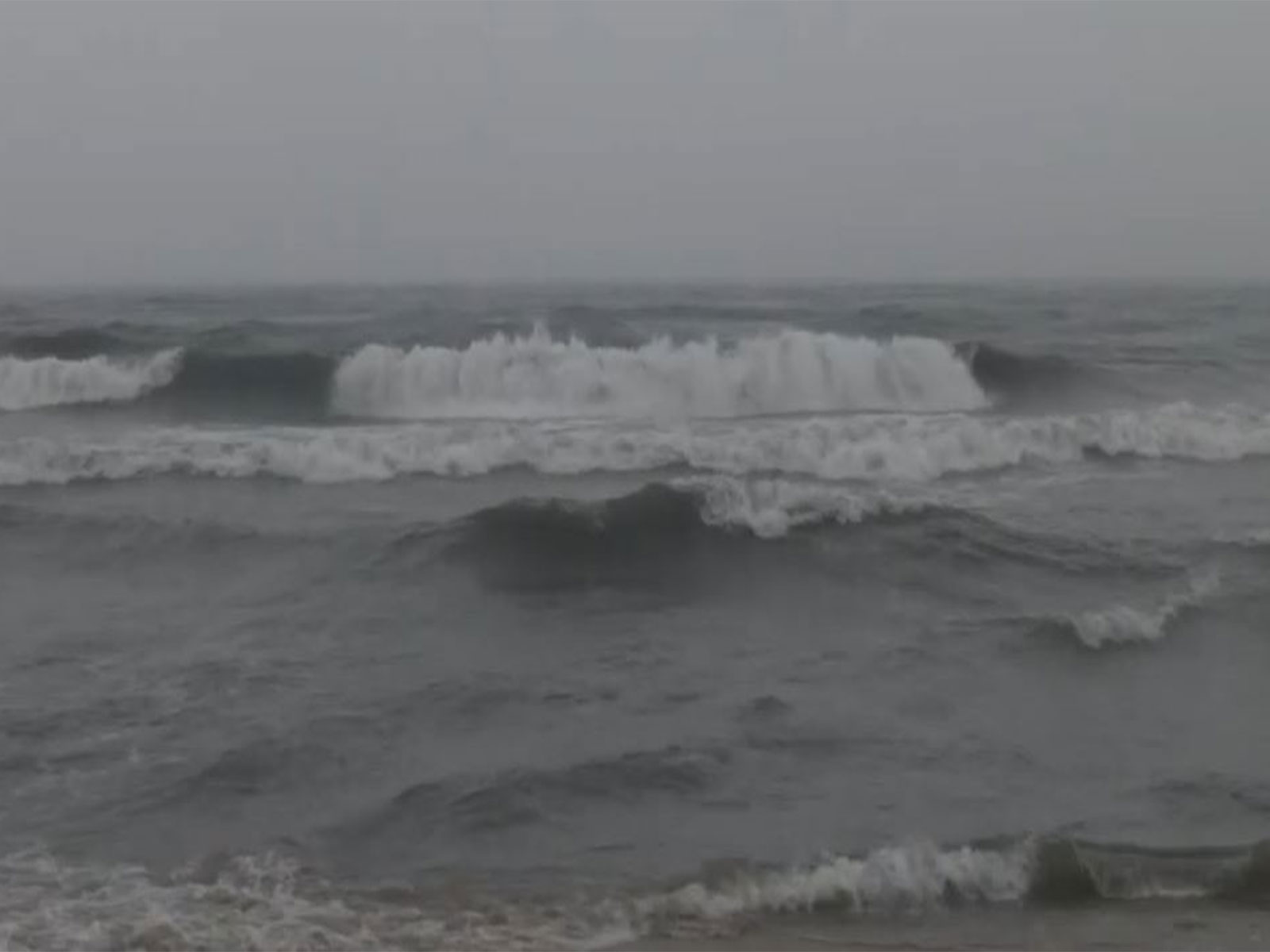 Visual of sea near Chennai's Marina Beach (Photo/ANI)