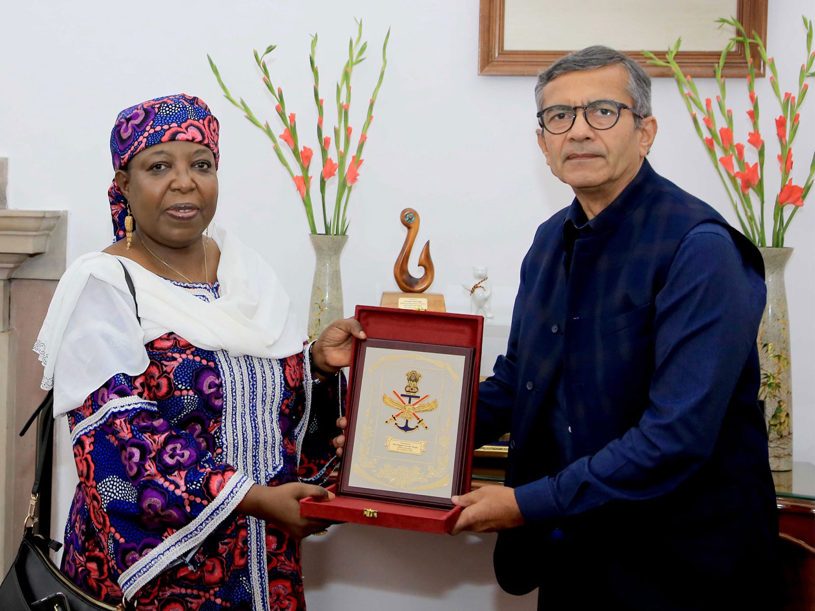 Defence Secretary Rajesh Kumar Singh with Ambassador of Chad to India Ildjima Badda (Photo/ X@SpokespersonMoD)