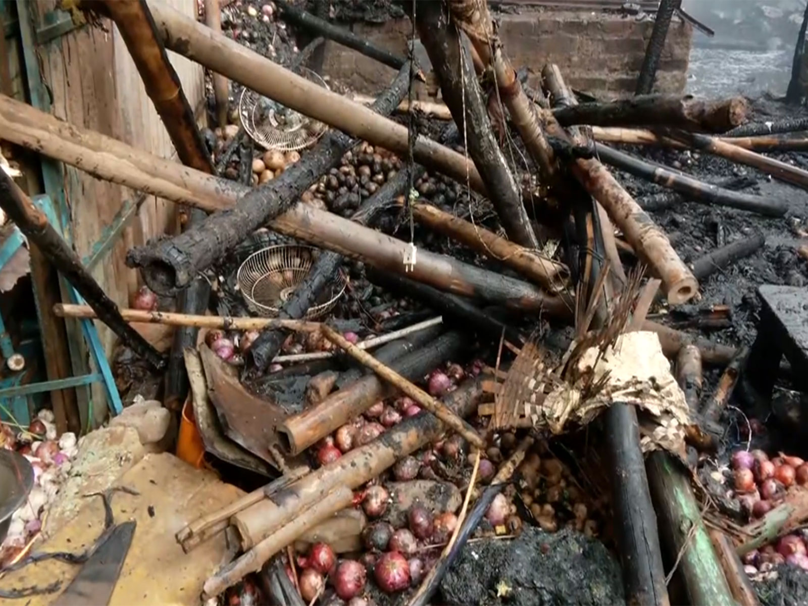 Vegetable market left charred after fire (Photo/ANI)