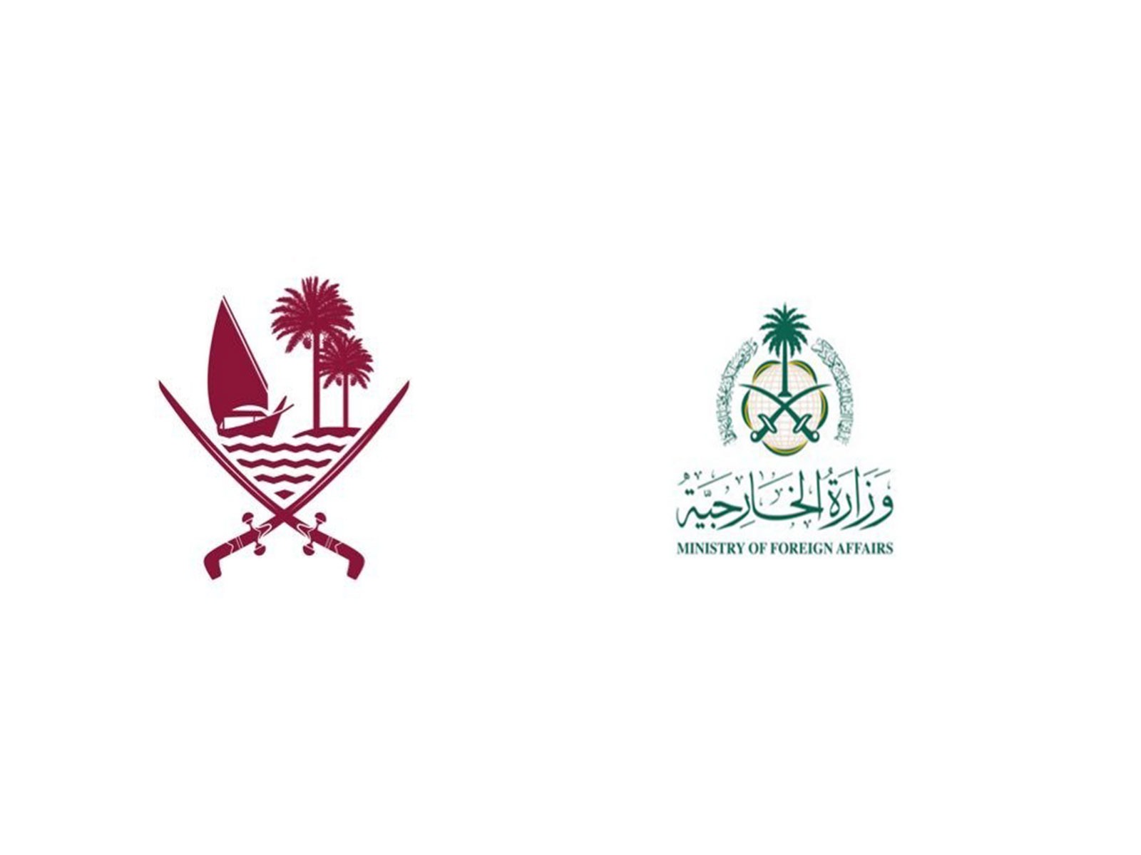 Logo of Ministry of Foreign Affairs, Qatar (left) and Ministry of Foreign Affairs, Saudi Arabia (Photo/X: @MofaQatar_EN and @KSAmofaEN)