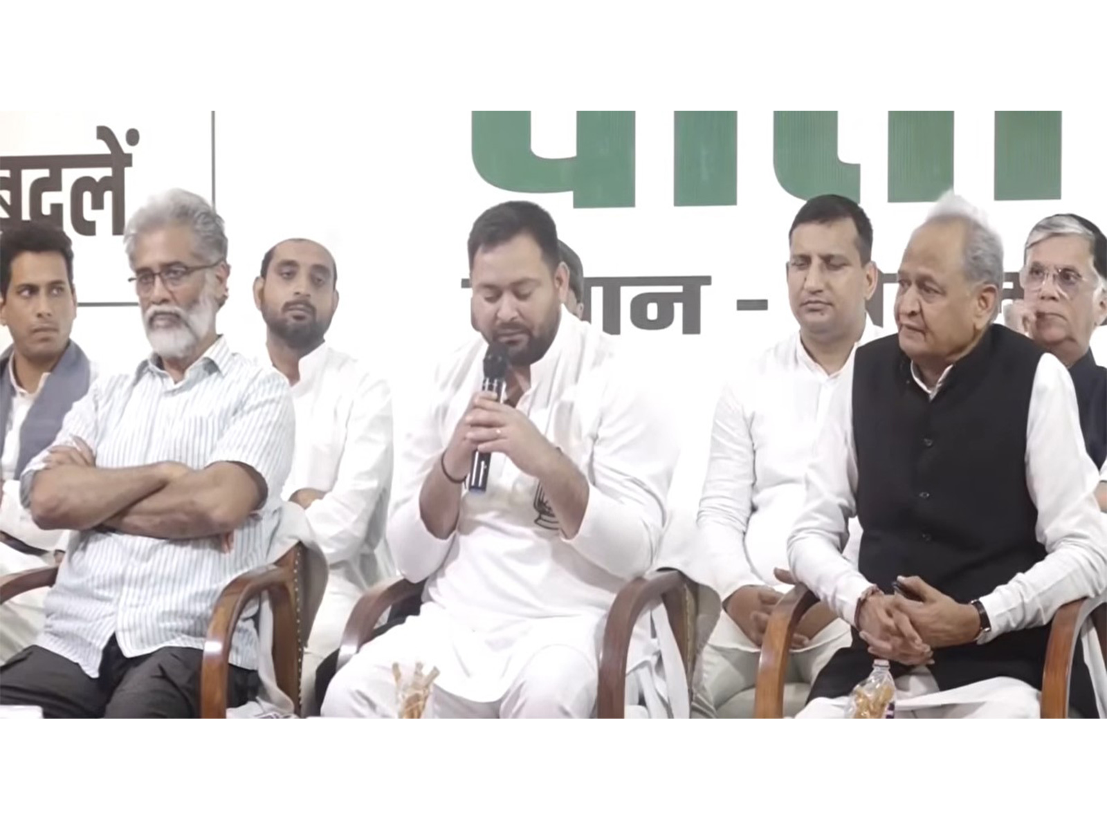 INDIA bloc leader at a press conference in Patna (Photo/ANI)