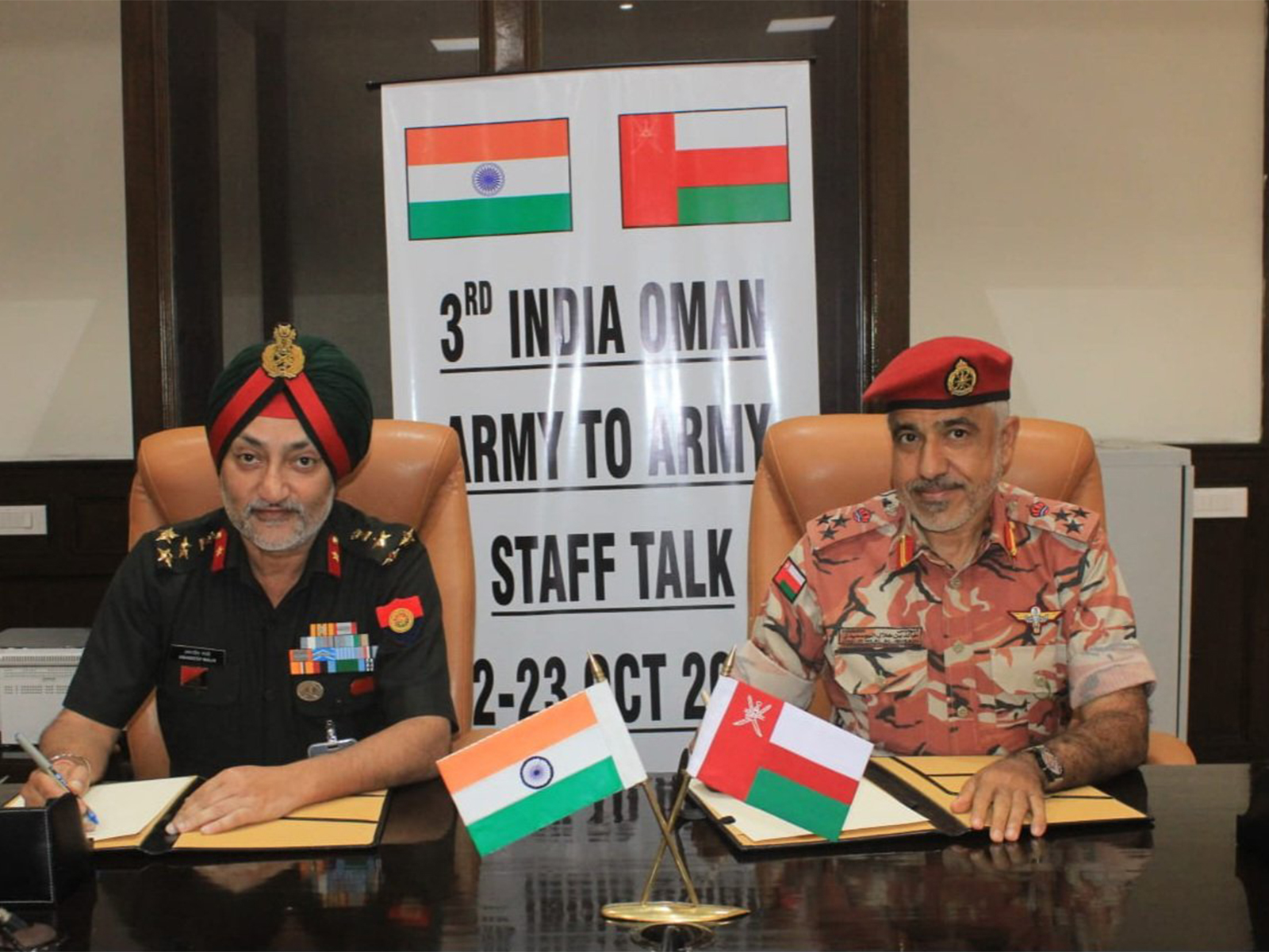 Indian Army and Royal Army of Oman during the 3rd Army-to-Army Staff Talks in New Delhi, focusing on enhancing defence cooperation. (Image: X/@adgpi)