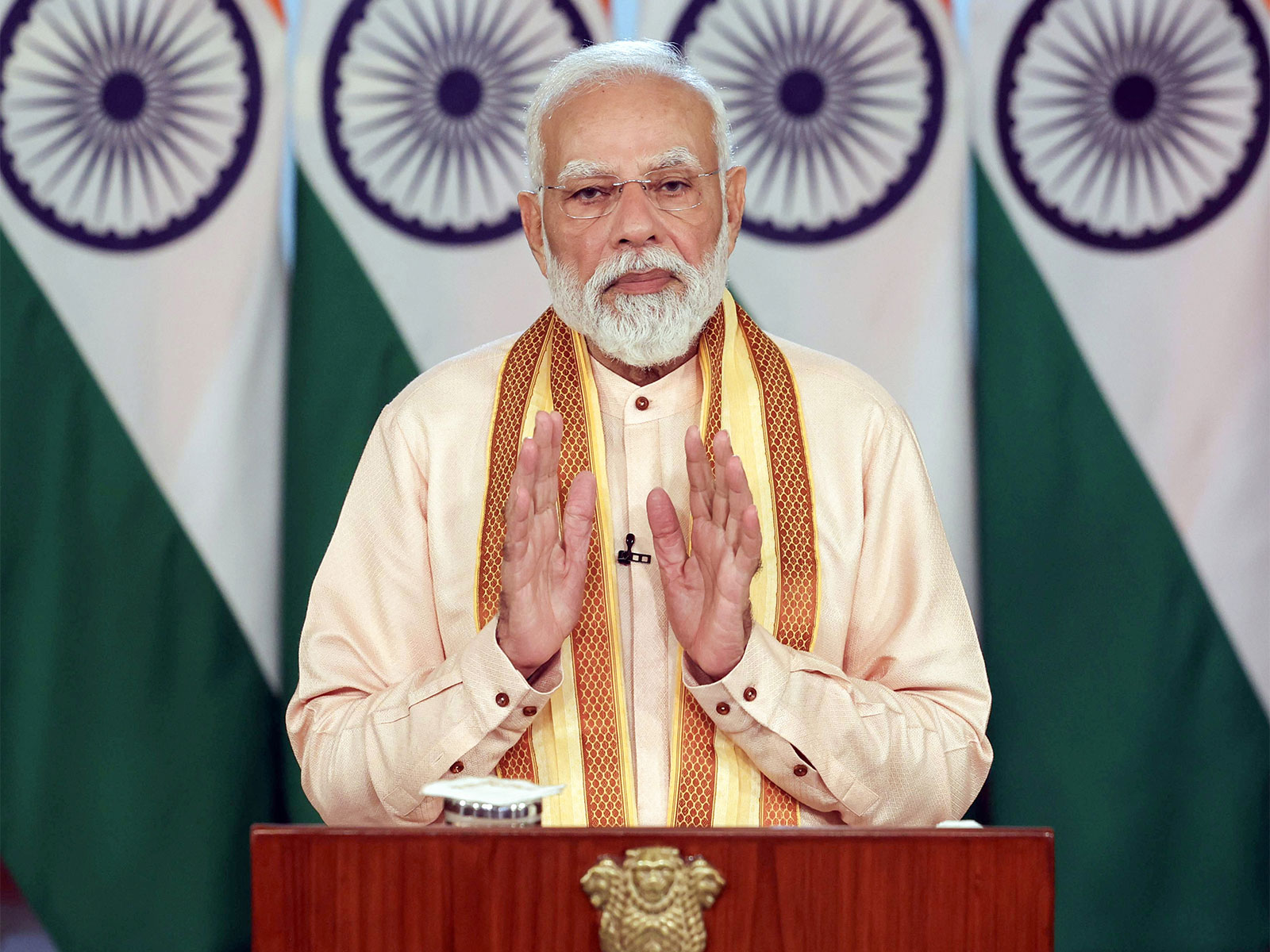 Prime Minister Narendra Modi addresses Rozgar Mela via video message. (Photo/ANI)