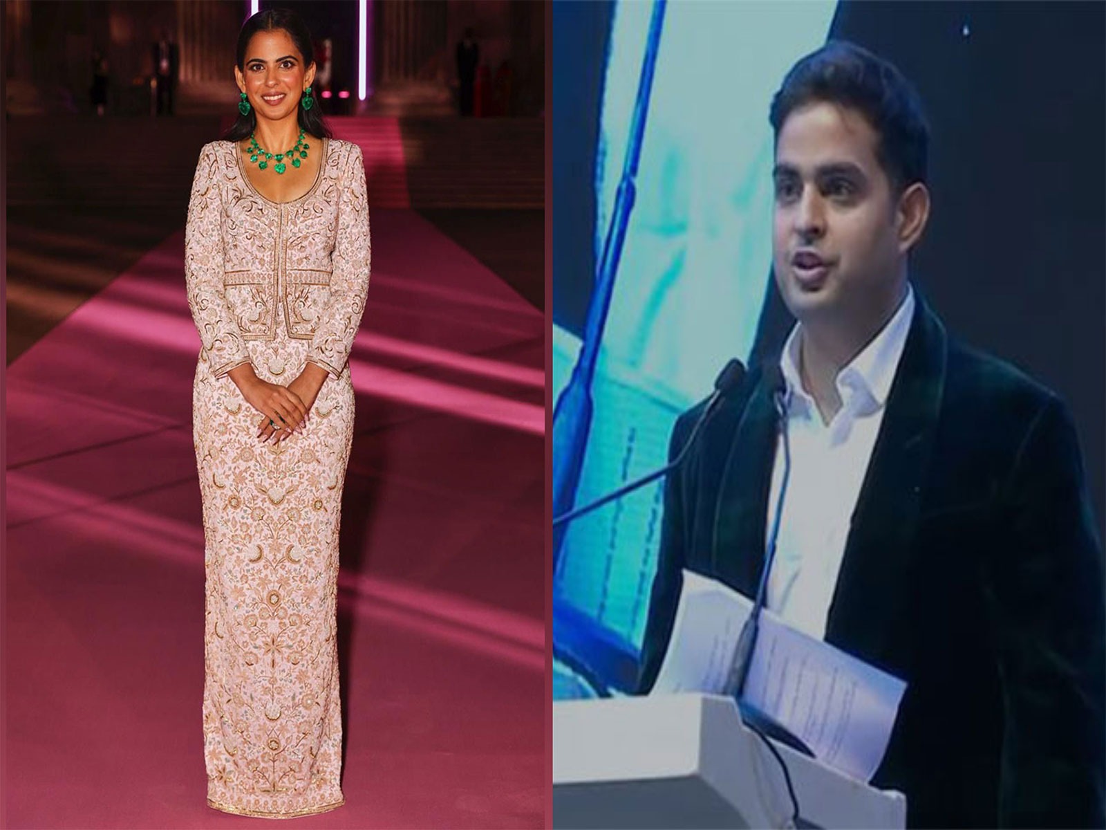 Isha Ambani at Pink Ball (Image source: Instagram account of NMACC,Akash Ambani Image: @RIL_Updates)