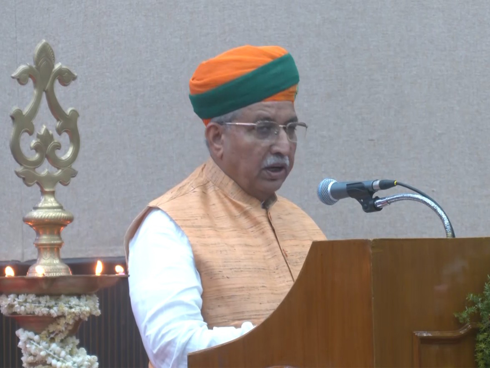 Union Minister Arjun Ram Meghwal addresses the event. (Photo/ANI)